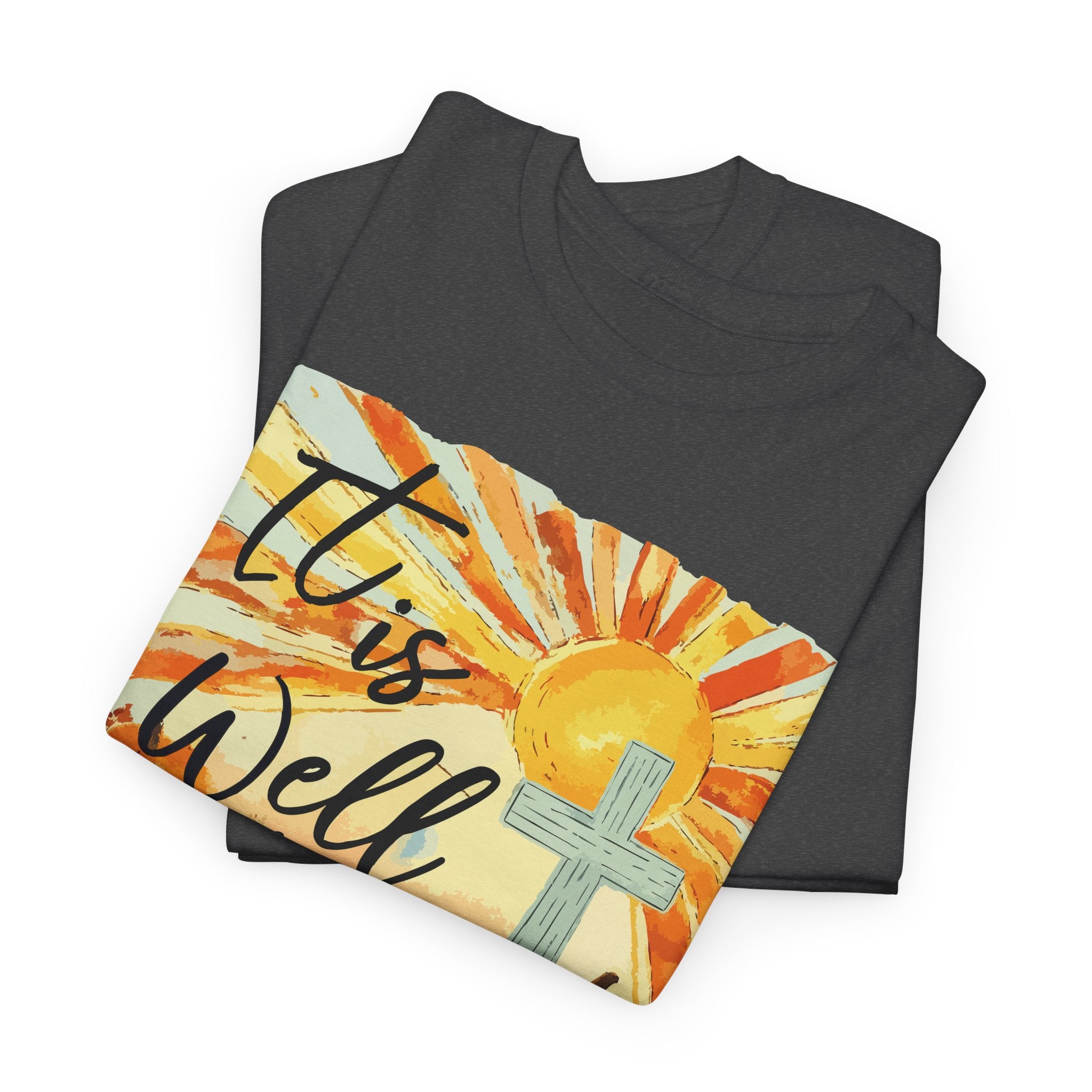 It Is Well With My Soul Pumpkin Sunrise Unisex Cotton T-Shirt