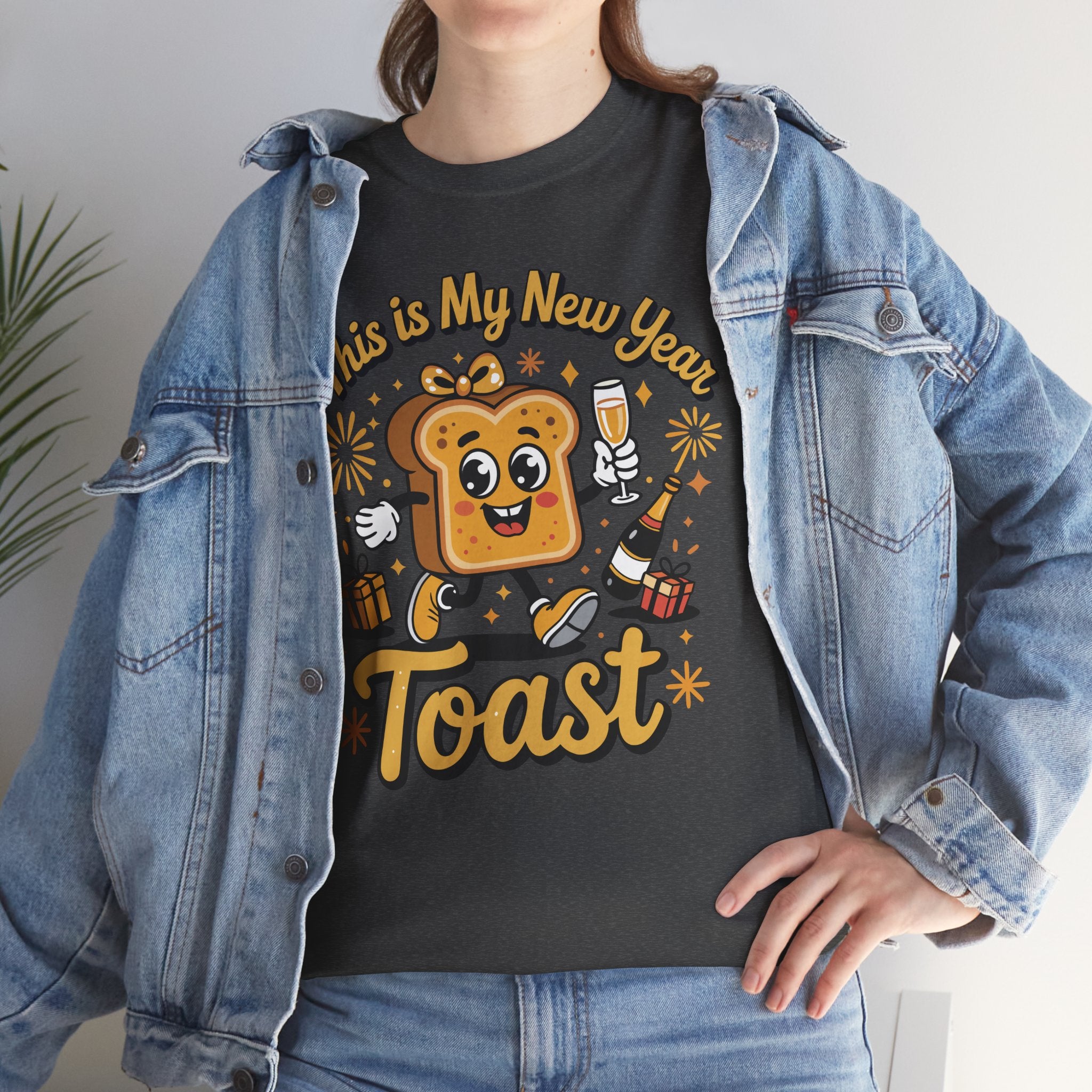 New Year Toast T-Shirt — "This Is My New Year Toast" Champagne & Fireworks Unisex Cotton Tee