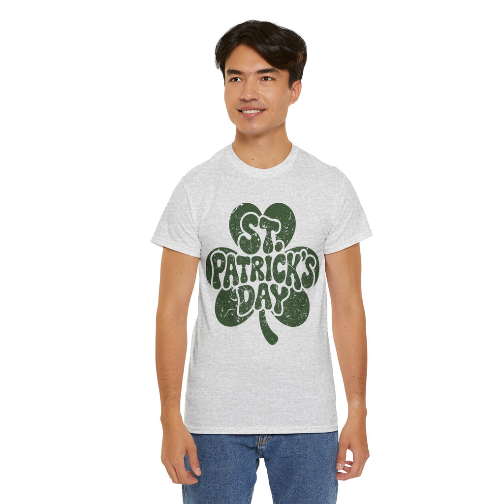 St. Patrick's Day Shamrock Tee — Retro Bubble Lettering Unisex Cotton Tee