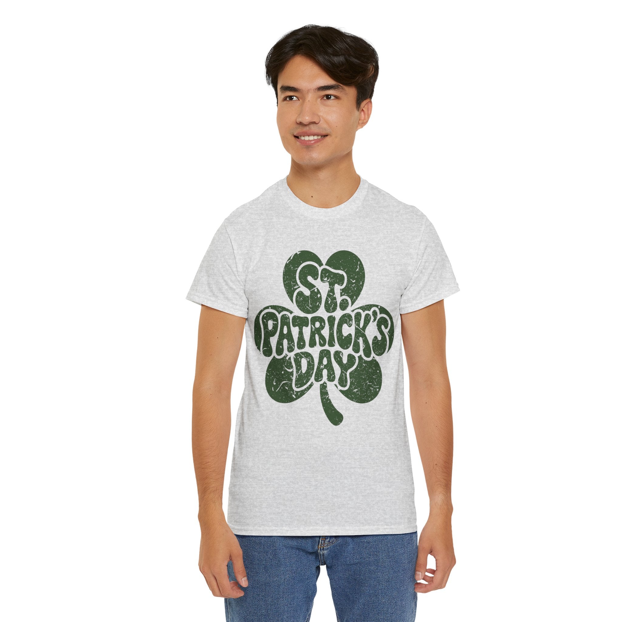St. Patrick's Day Shamrock Tee — Retro Bubble Lettering Unisex Cotton Tee