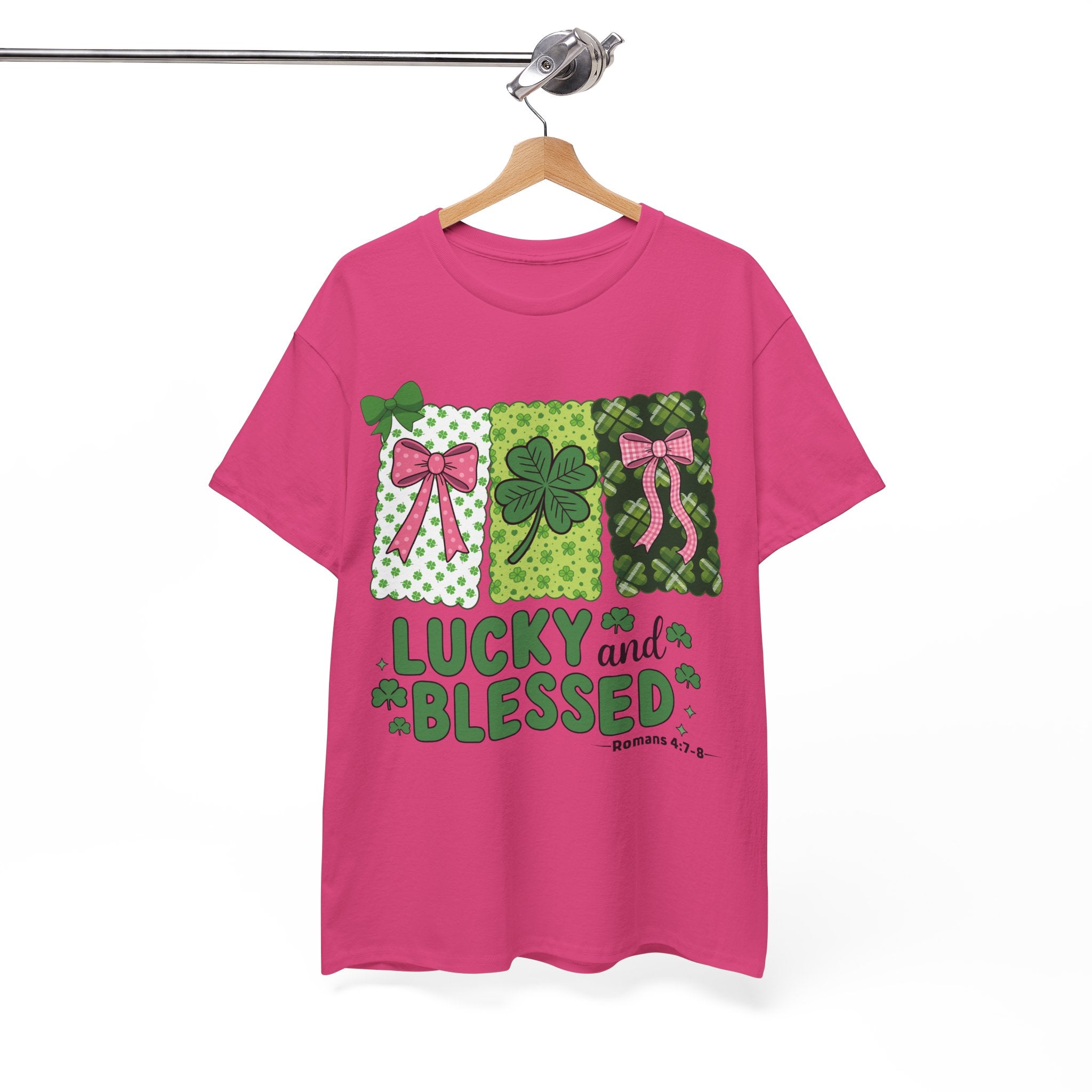 Lucky and Blessed Clover Unisex Cotton Tee
