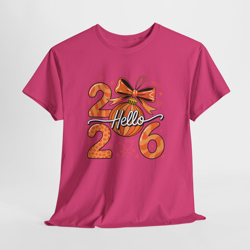 Hello 2026 Christmas Ornament Tee — Festive Orange Holiday Unisex Cotton T-Shirt