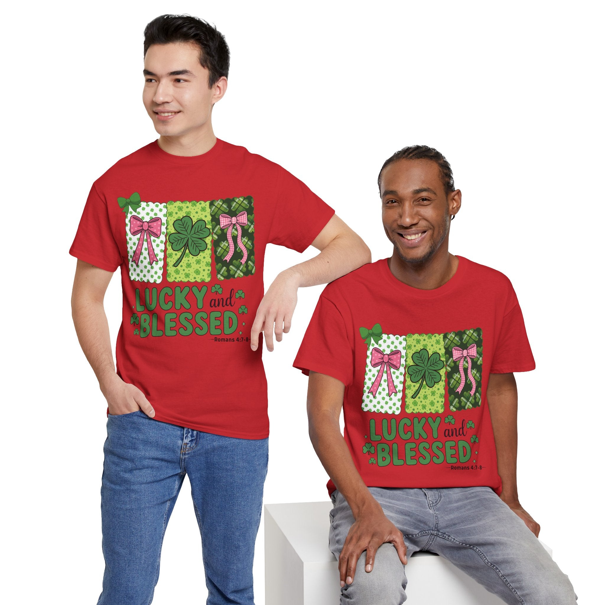 Lucky and Blessed Clover Unisex Cotton Tee