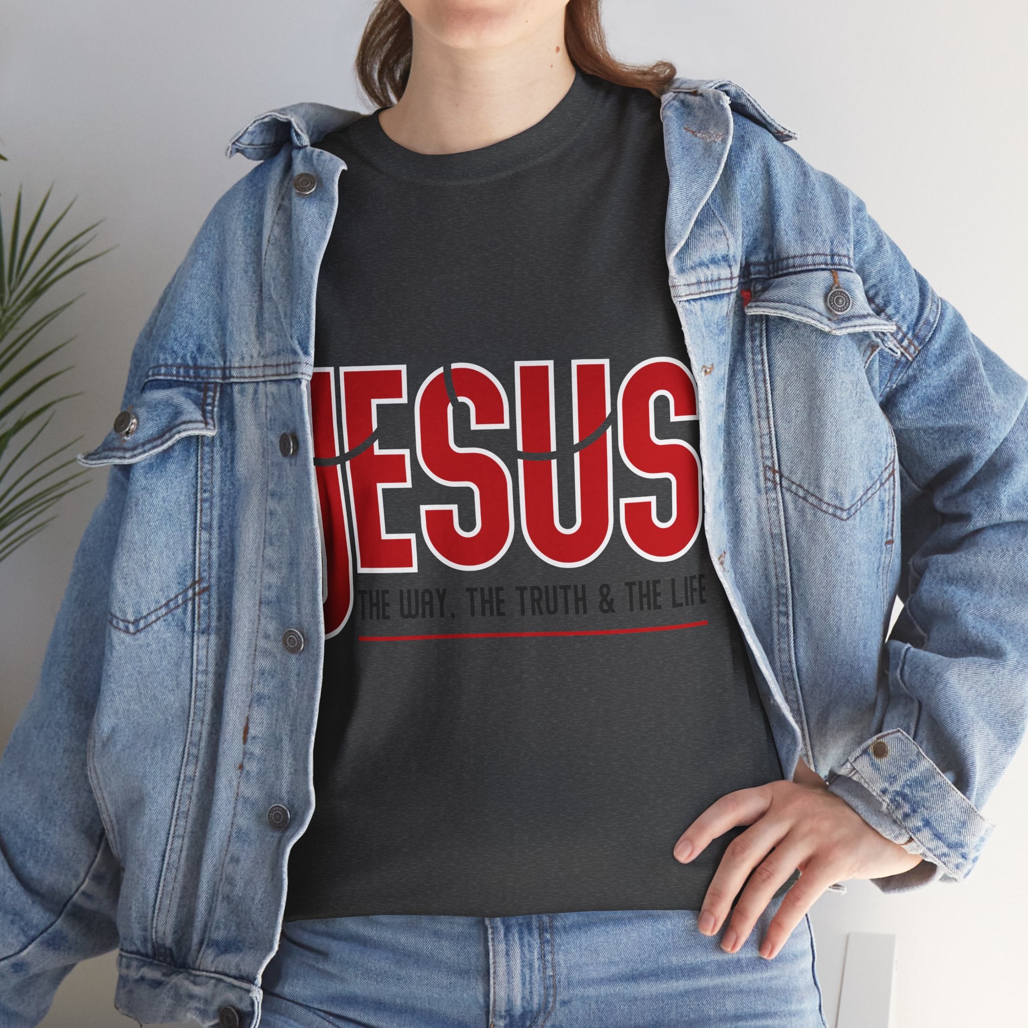Jesus The Way The Truth & The Life T-Shirt — Bold Red Christian Unisex Cotton Tee