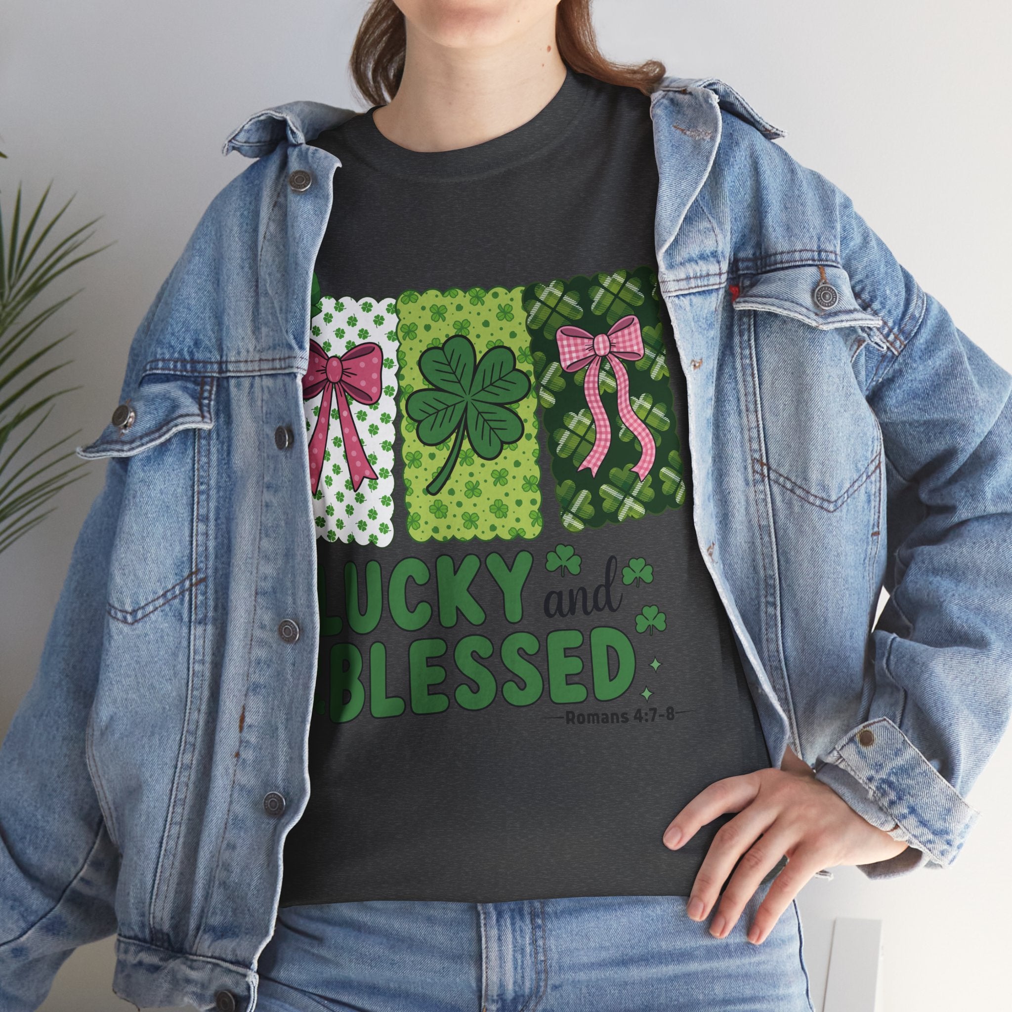 Lucky and Blessed Clover Unisex Cotton Tee