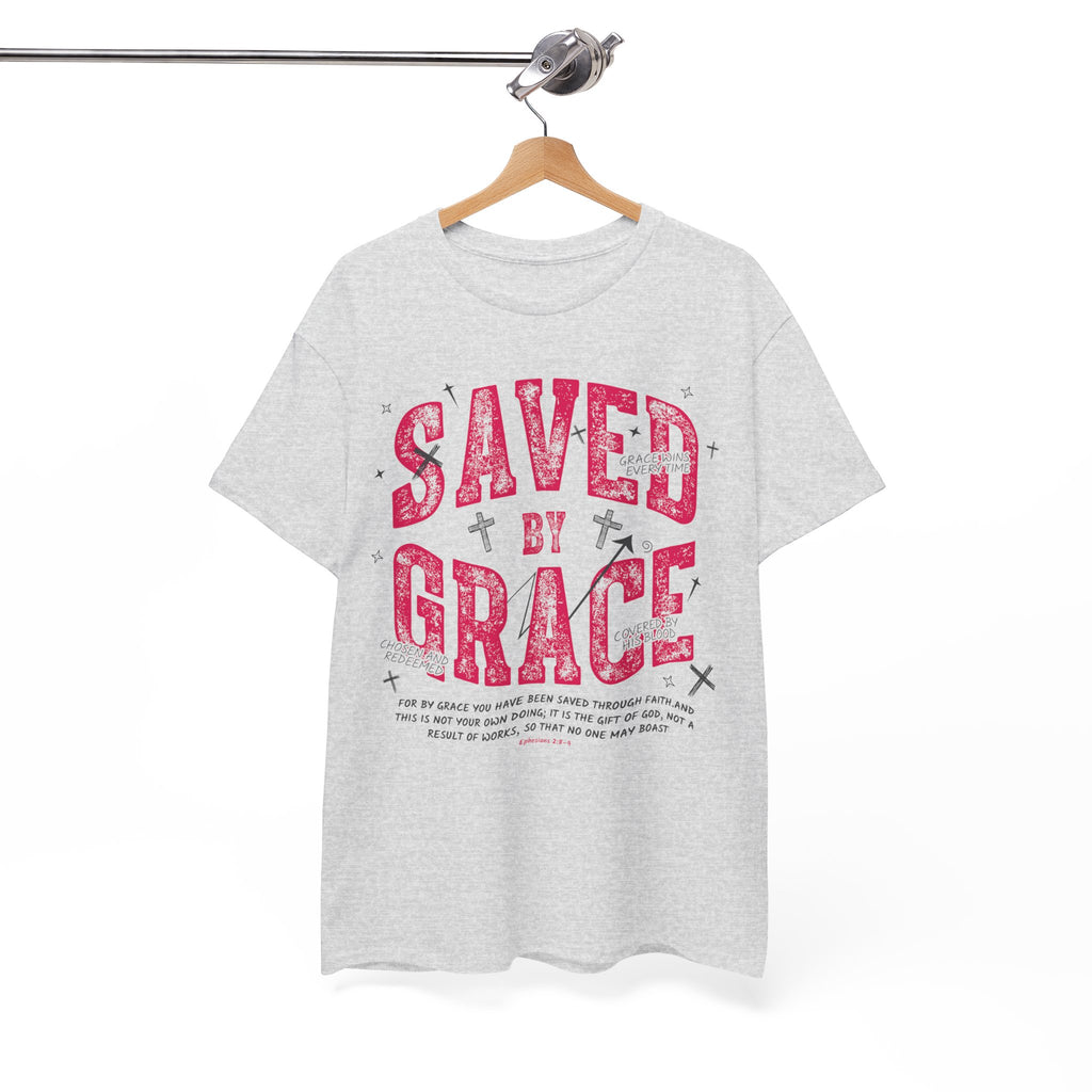 Saved by Grace Ephesians 2:8-9 Unisex Cotton T-Shirt