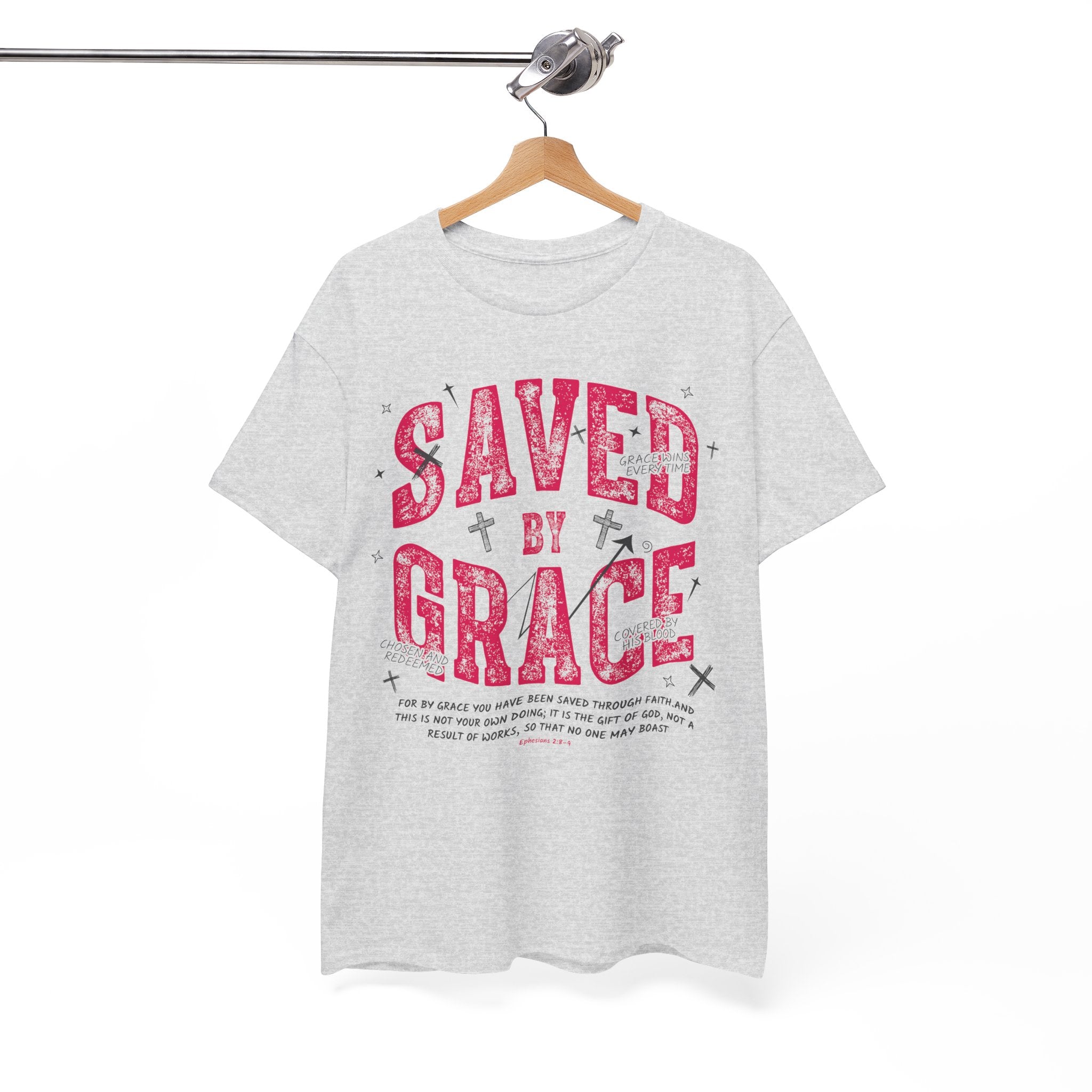 Saved by Grace Ephesians 2:8-9 Unisex Cotton T-Shirt