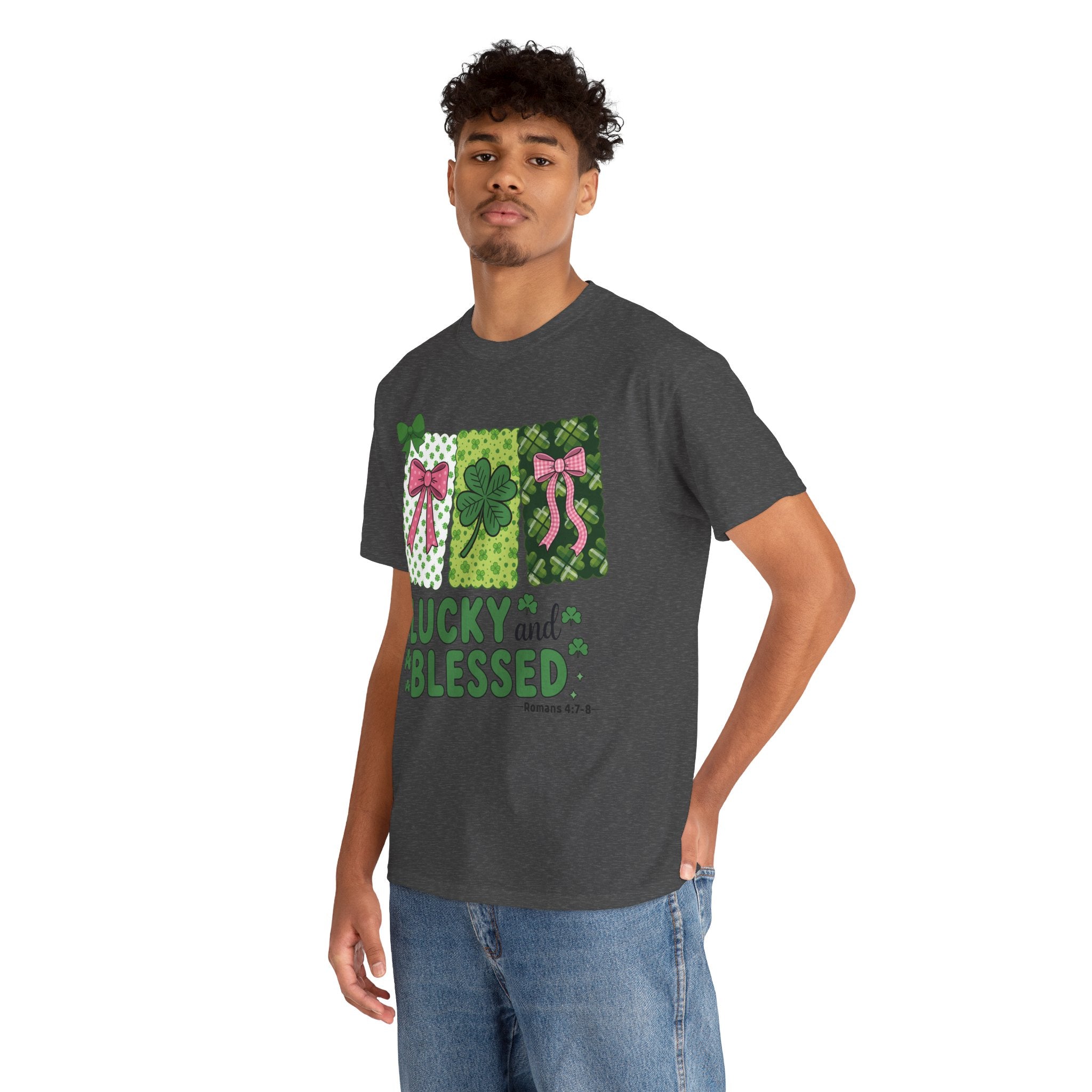 Lucky and Blessed Clover Unisex Cotton Tee