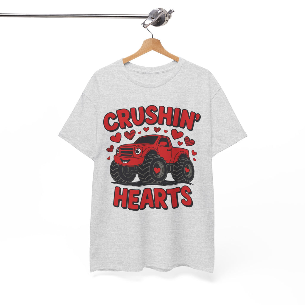 Crushin’ Hearts Valentine Monster Truck Unisex Cotton Tee