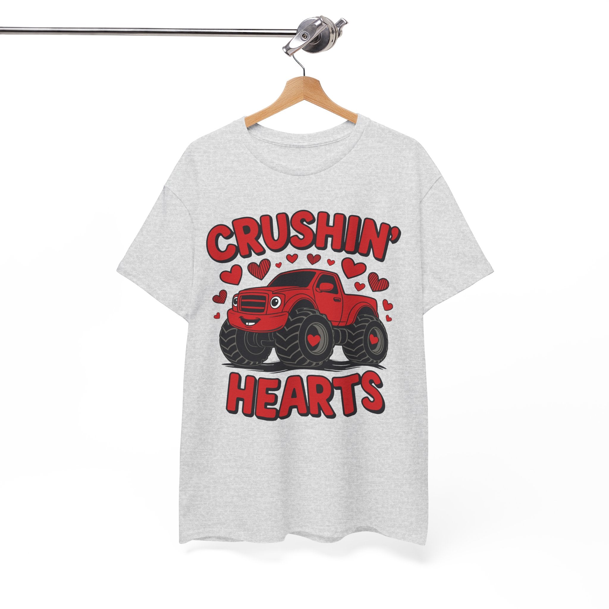 Crushin’ Hearts Valentine Monster Truck Unisex Cotton Tee