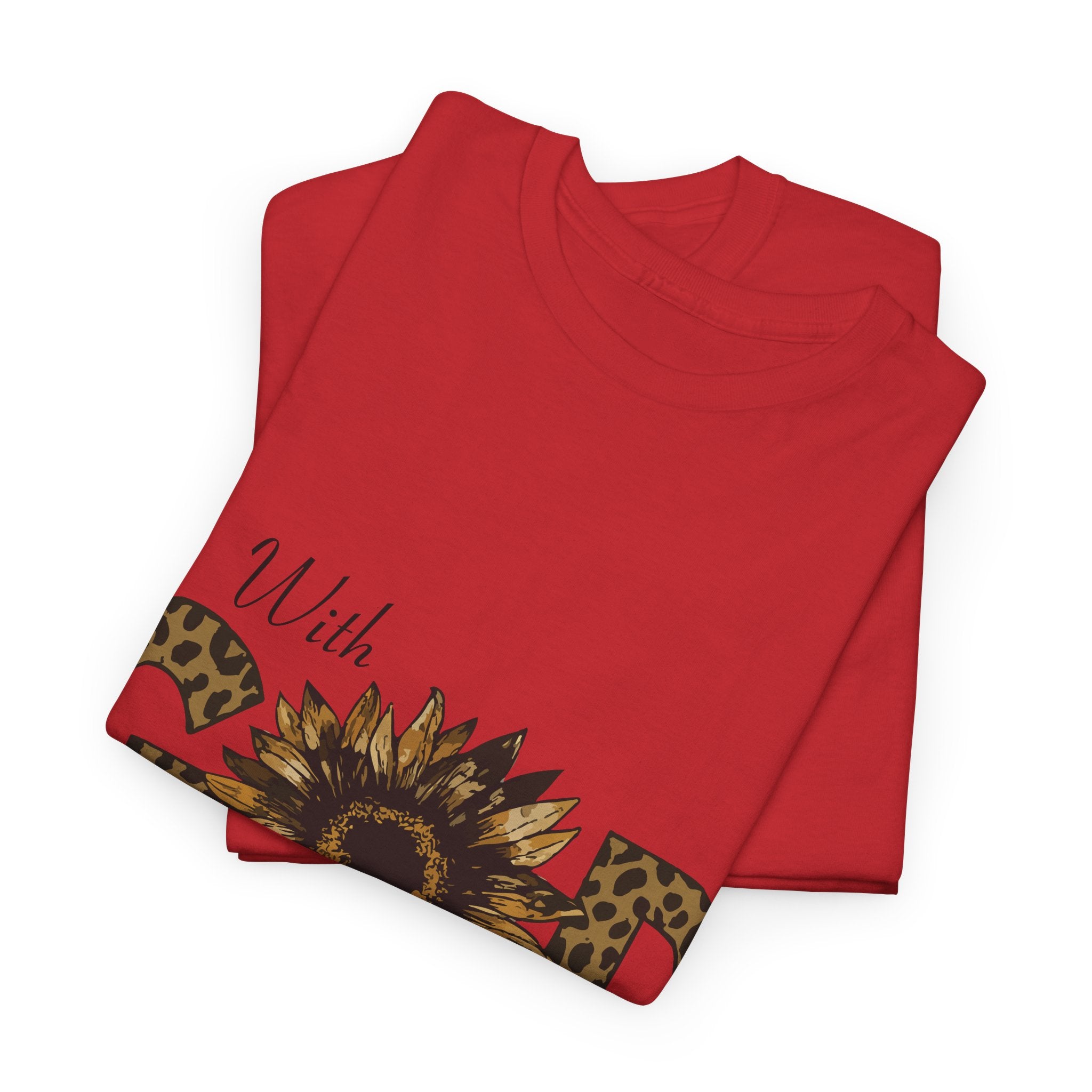 GOD Leopard Print Sunflower Unisex Cotton Tee