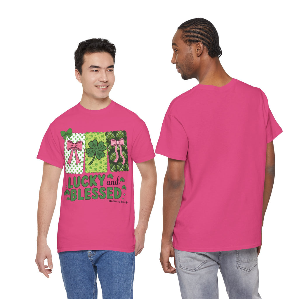 Lucky and Blessed Clover Unisex Cotton Tee