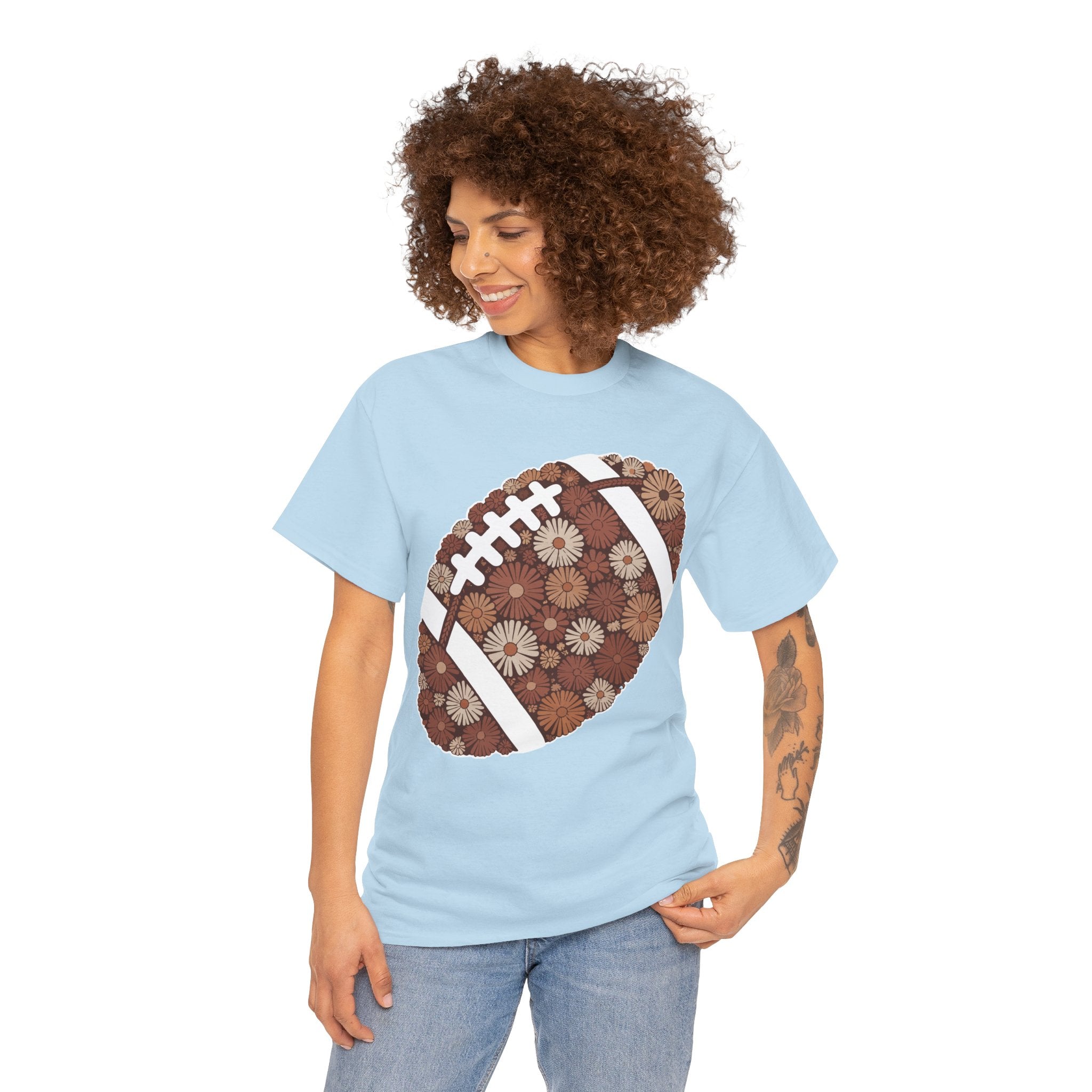 Game Day Touch Down Football Tee — Helmets, Flags & Cheer Icons Unisex Cotton Tee