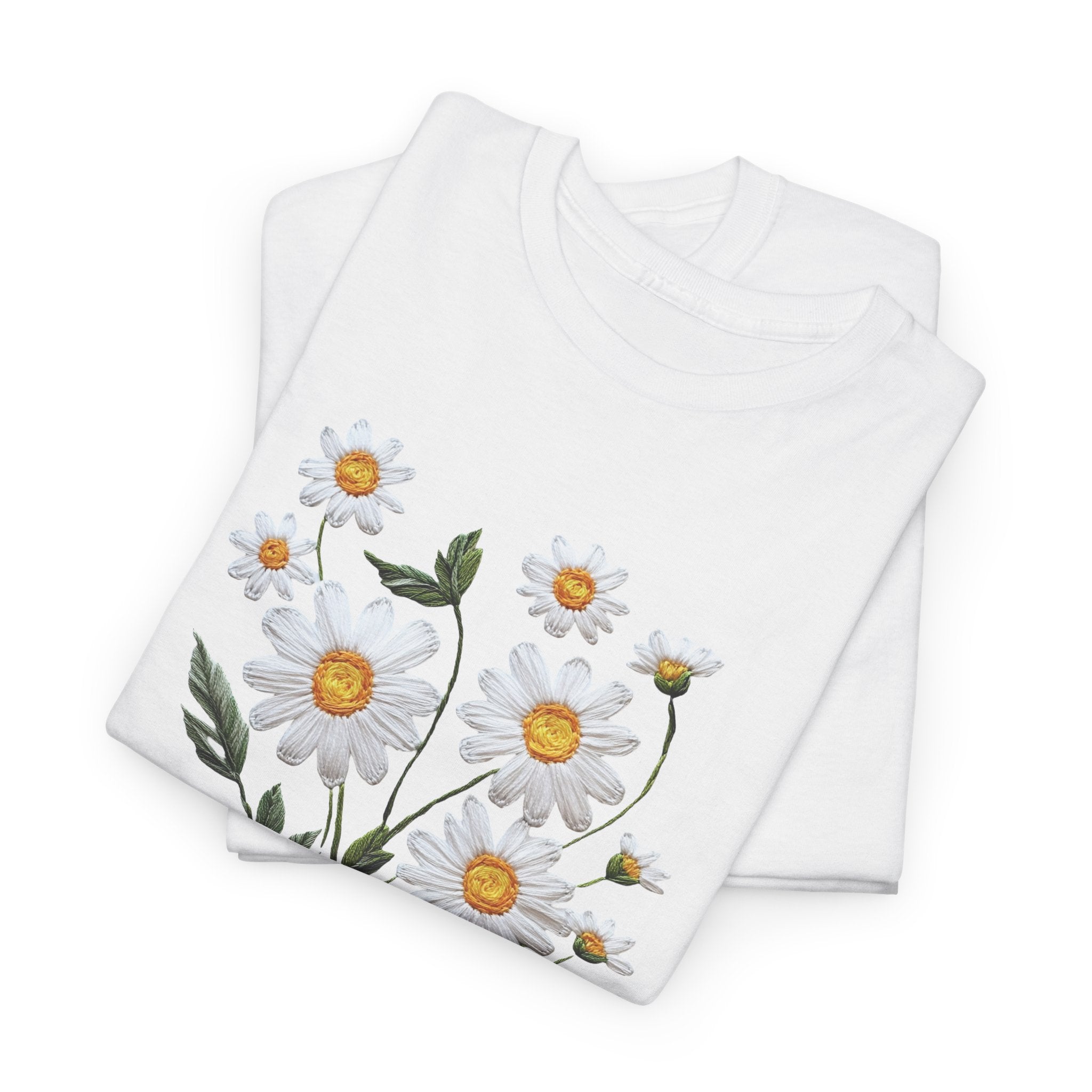 God Is Good All The Time Embroidered Daisy Unisex Cotton Tee