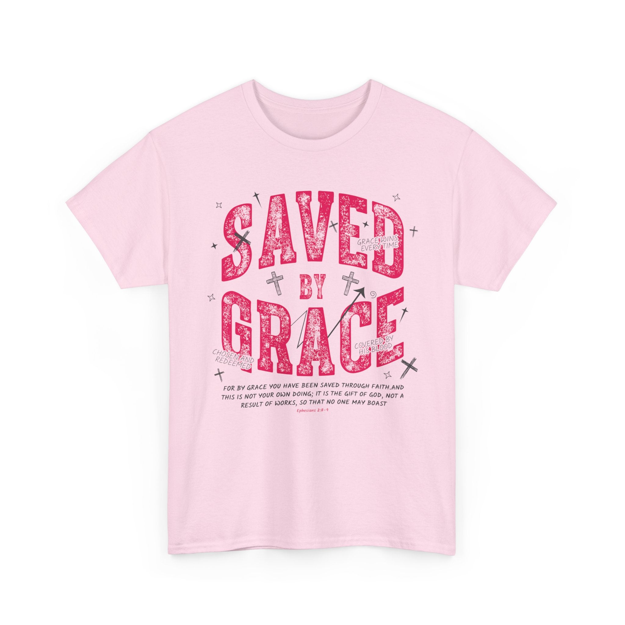 Saved by Grace Ephesians 2:8-9 Unisex Cotton T-Shirt