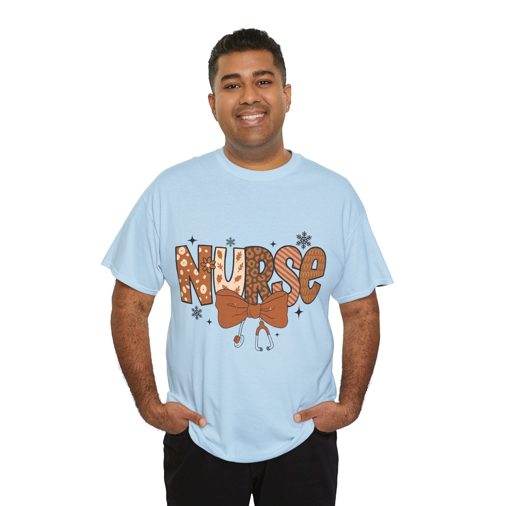 NURSE Fall Stethoscope Tee — Brown Autumn Nurse Unisex CottonT shirt