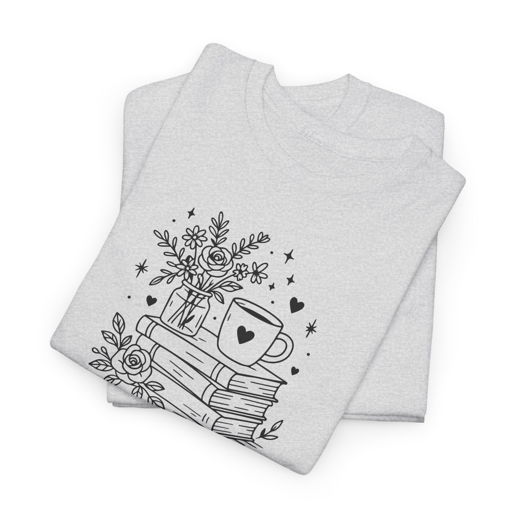 Booktrovert Graphic Tee — "Booktrovert" Definition, Books & Coffee Design Unisex Cotton Tee