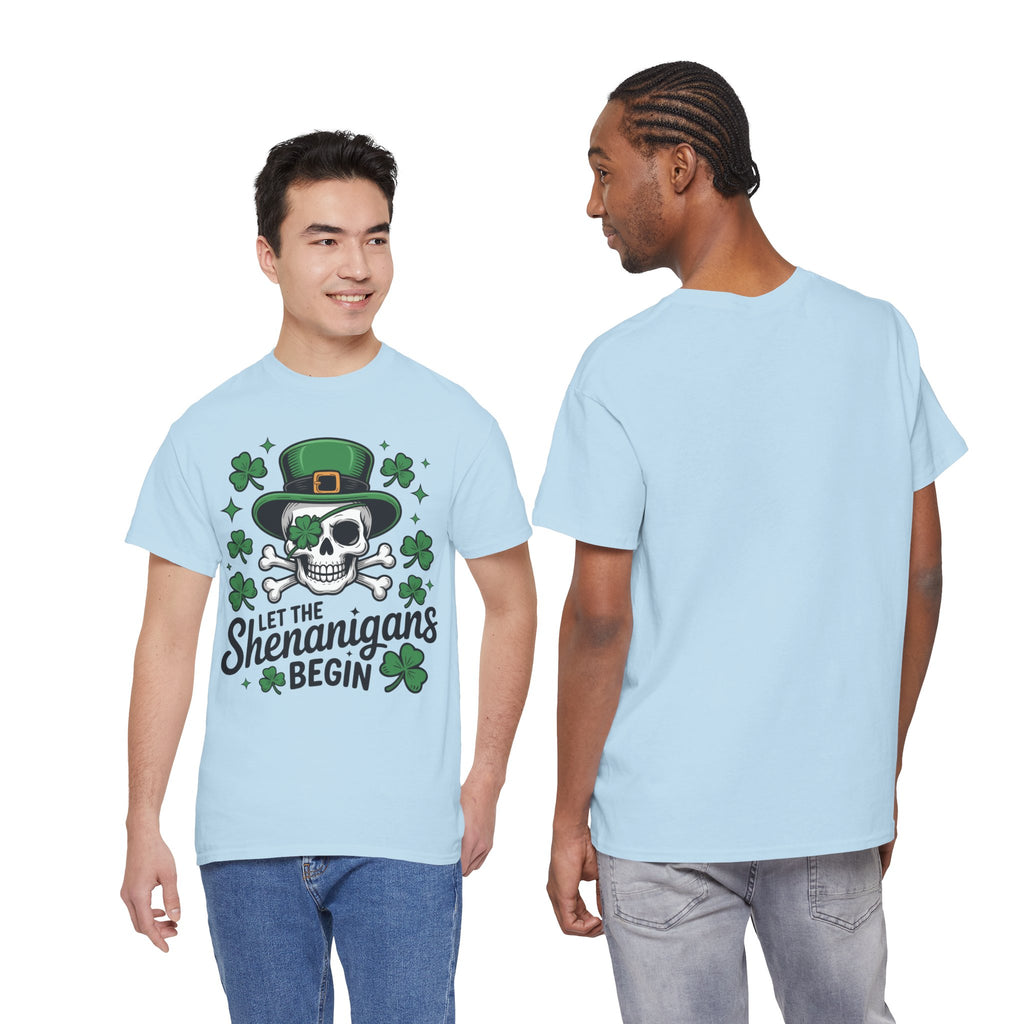 Let the Shenanigans Begin — Leprechaun Skull Unisex Cotton T-Shirt