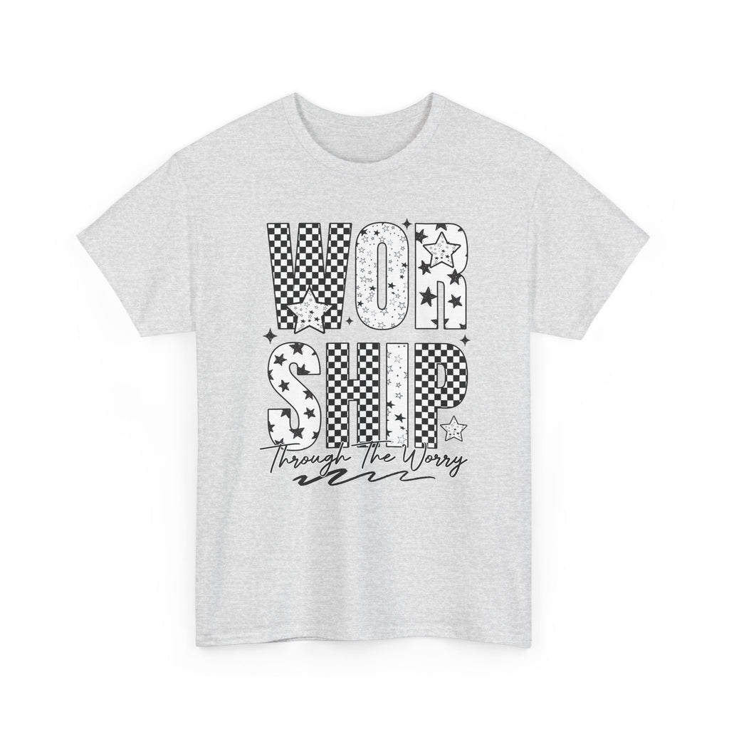 WORSHIP Through The Worry Checkerboard Unisex Cotton Tee