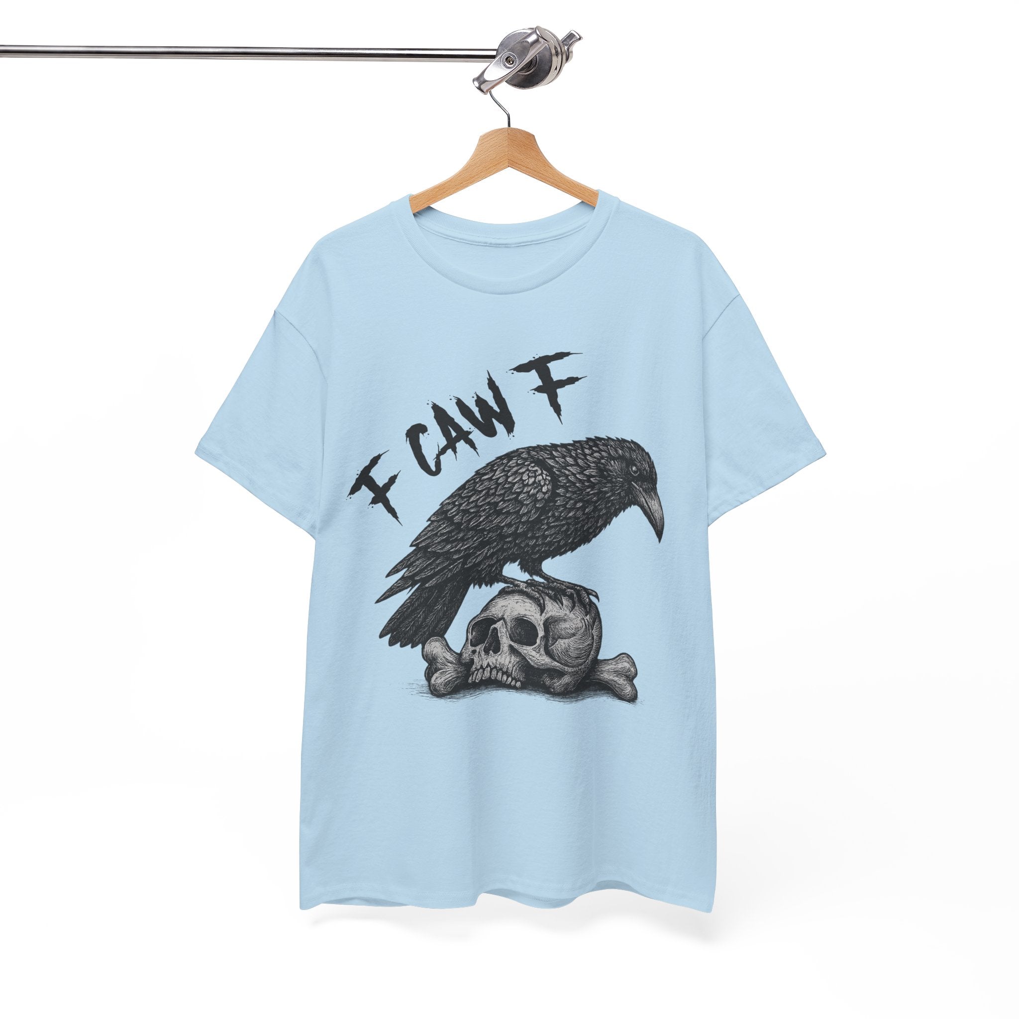 Gothic Crow & Skull T-Shirt — Dark Gothic Skull Unisex Cotton Tee