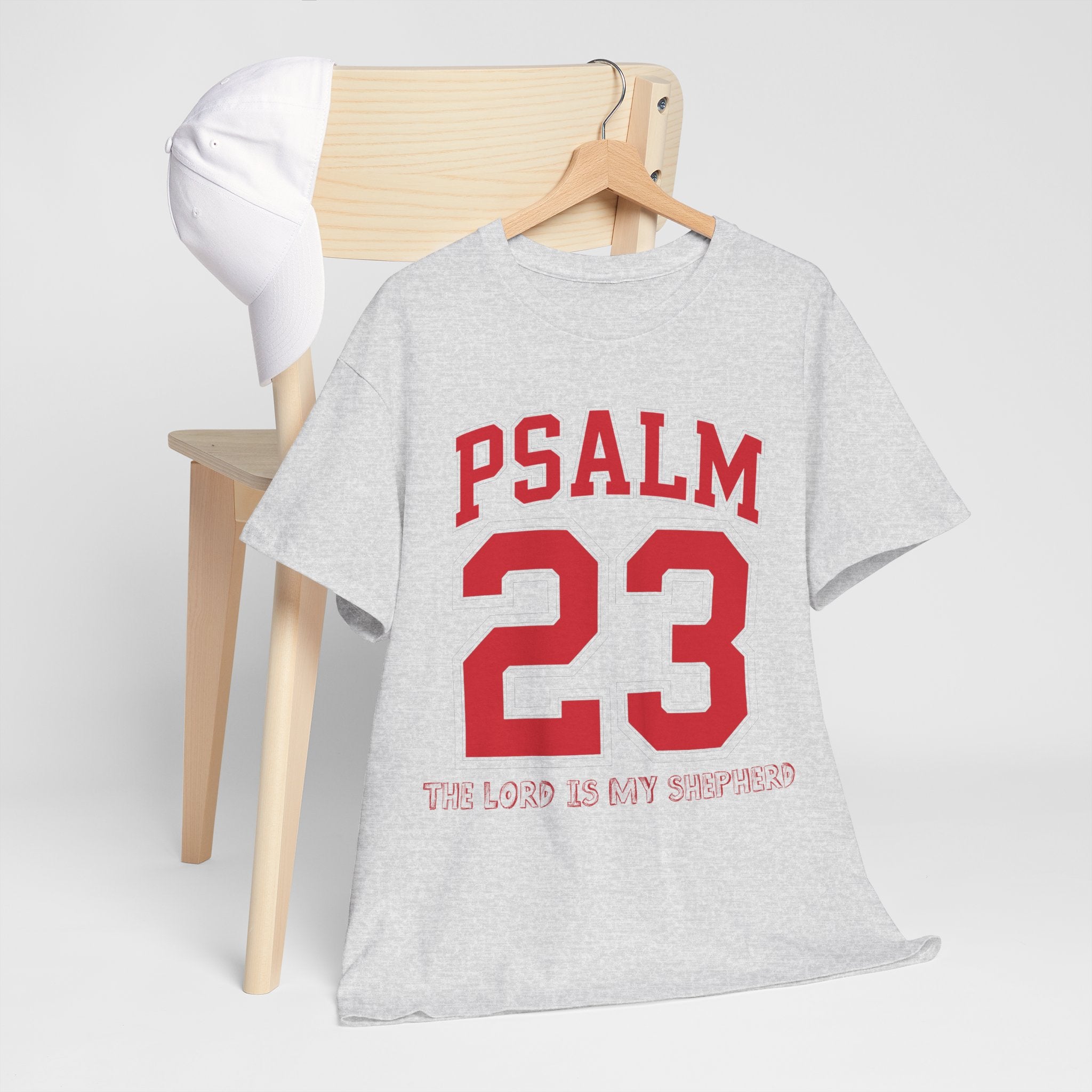 Psalm 23 Varsity T-Shirt — “The Lord Is My Shepherd” Unisex Cotton Tee