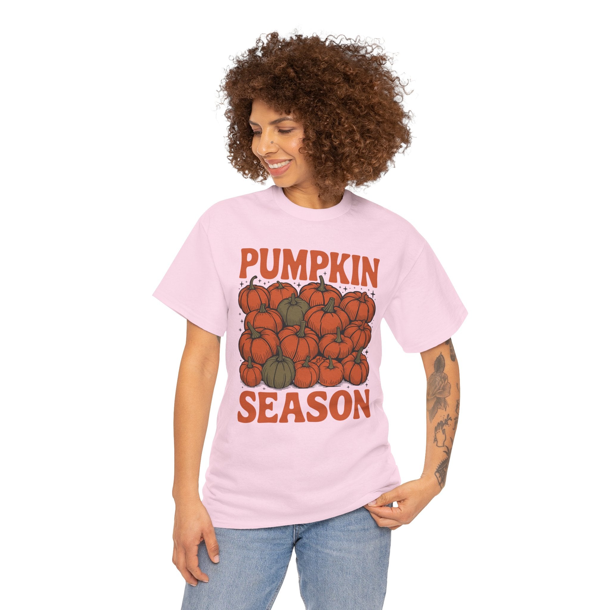Pumpkin Season Tee — Fall Pumpkin Pile Unisex Cotton Tee