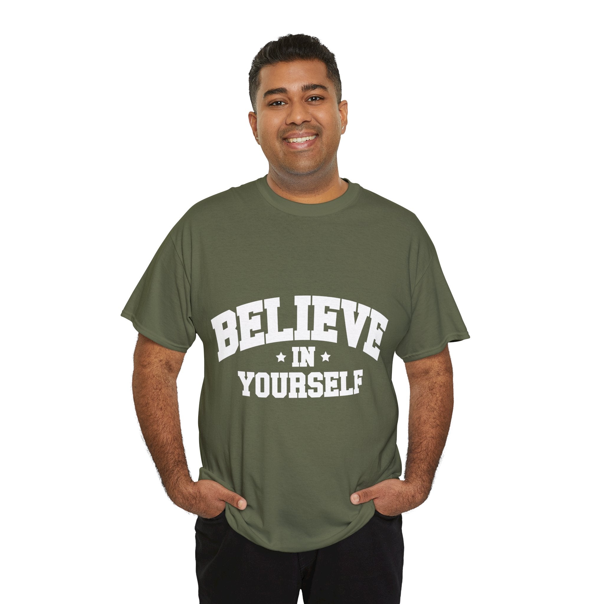 Believe in Yourself Varsity Unisex Cotton Tee