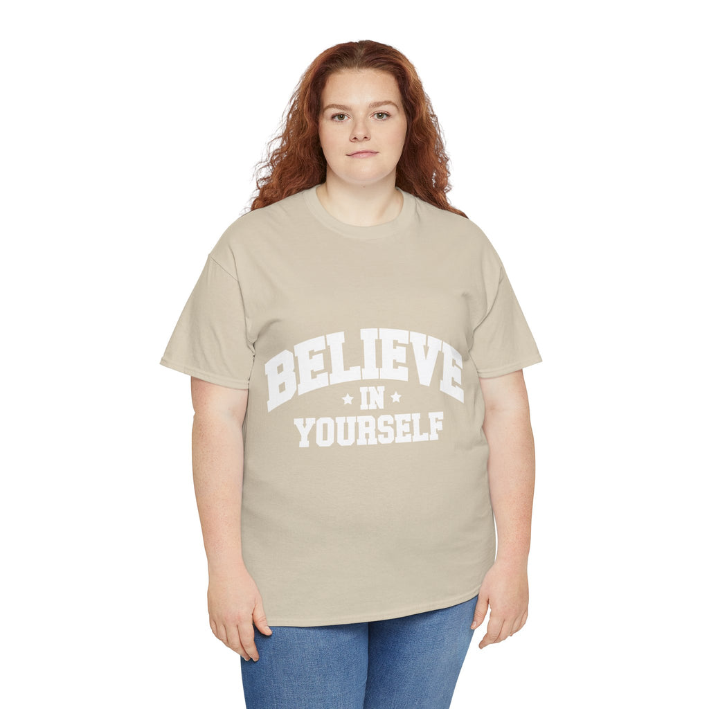 Believe in Yourself Varsity Unisex Cotton Tee
