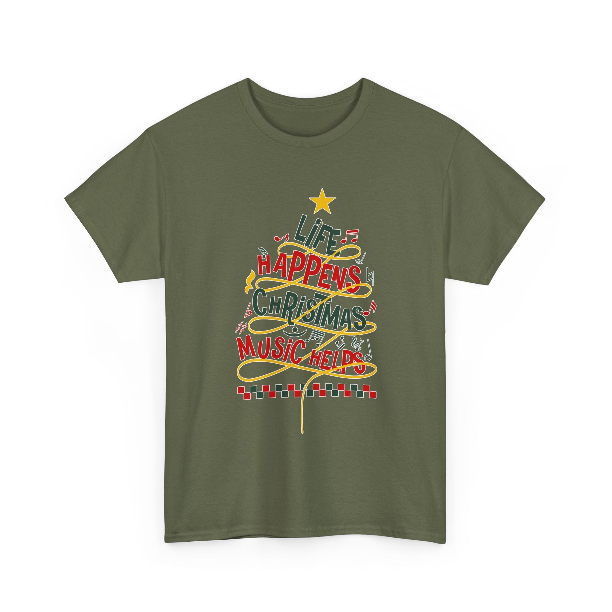 Christmas Music Tree Unisex Cotton Tee