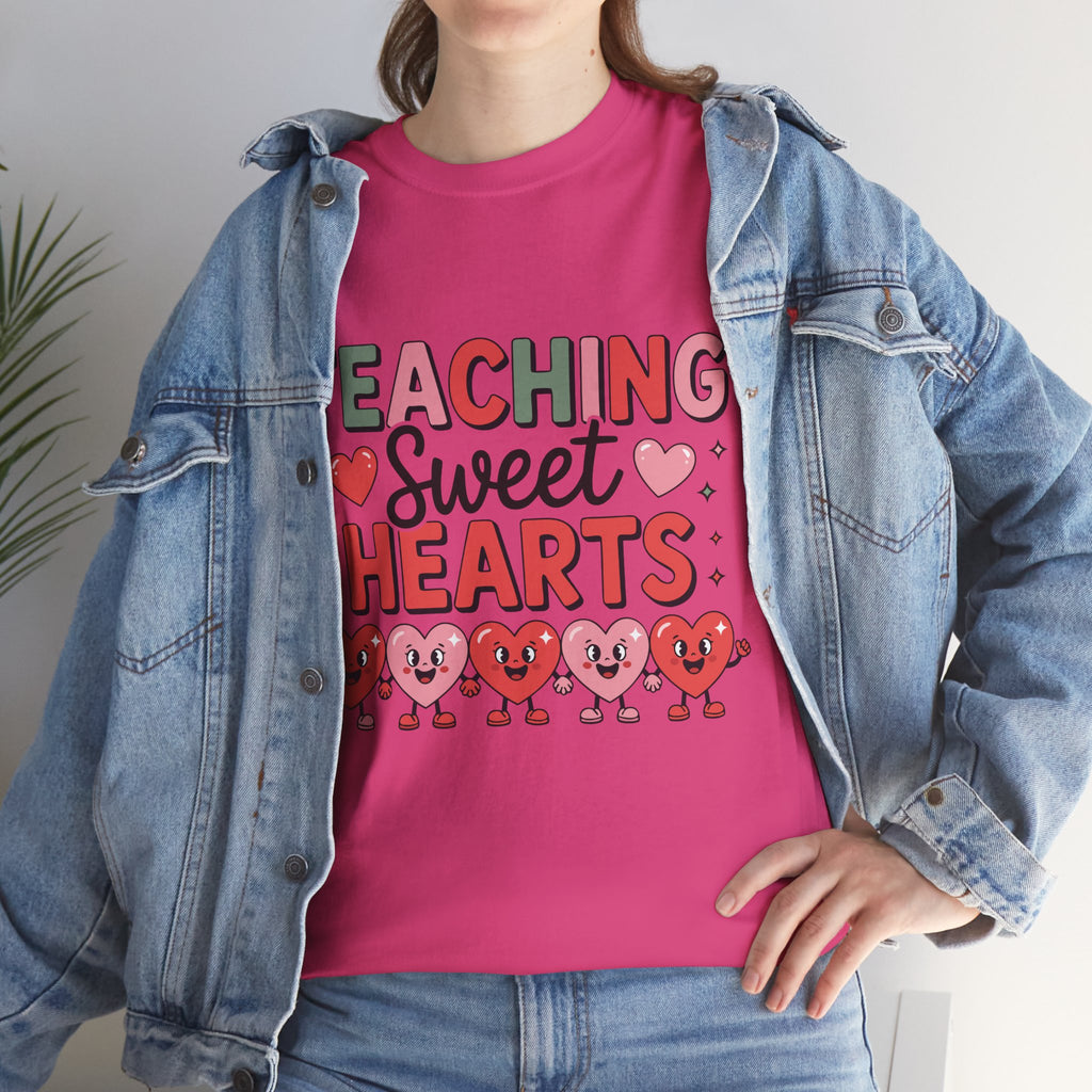 Teaching Sweet Hearts Valentine Teacher Unisex Cotton T-Shirt