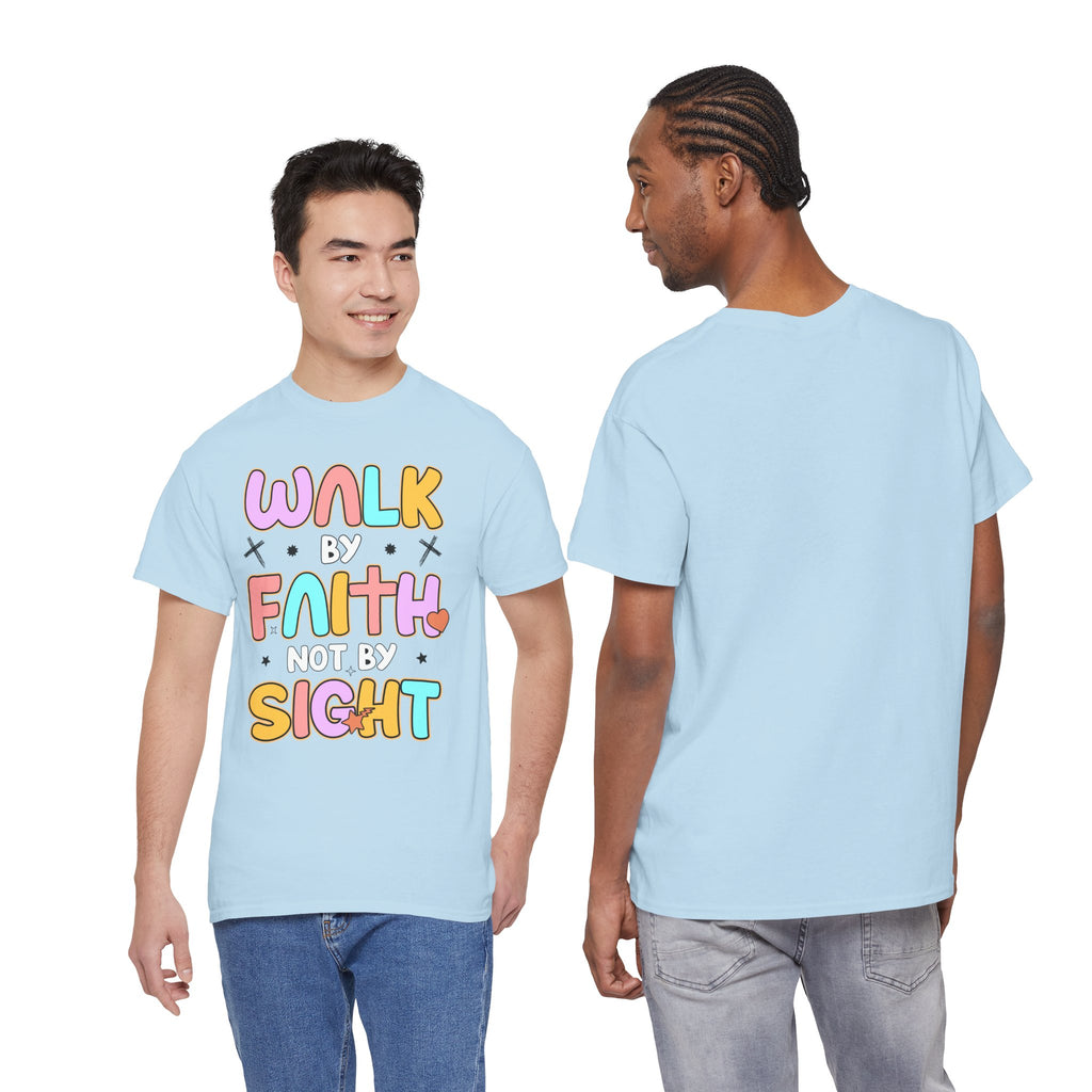 Walk by Faith Not by Sight T-Shirt — Pastel Christian Faith Unisex Cotton Tee