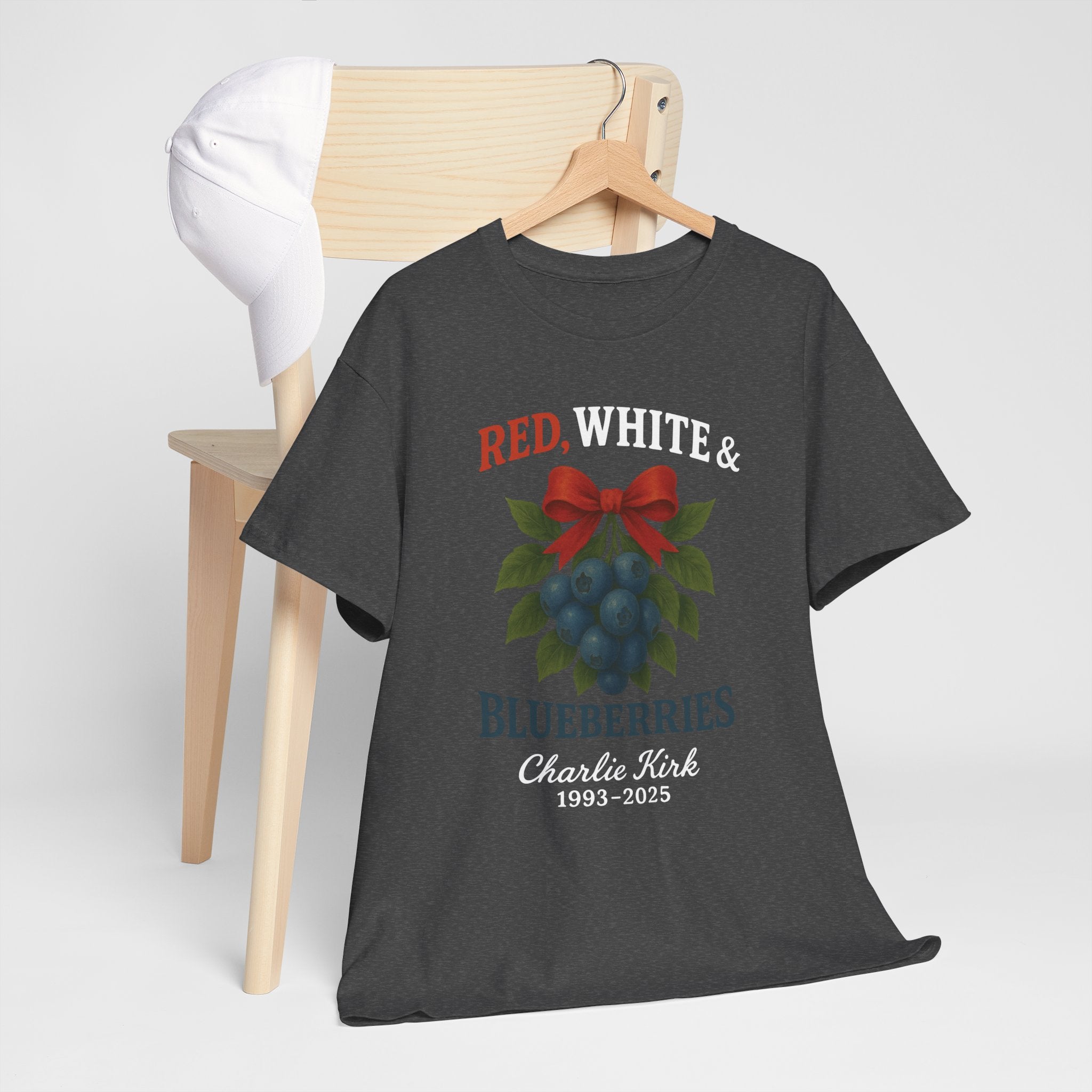Red, White & Blueberries T-Shirt — Patriotic Blueberry Graphic Unisex Cotton Tee