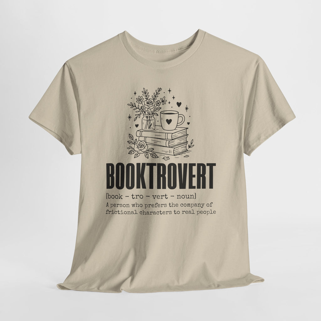 Booktrovert Graphic Tee — "Booktrovert" Definition, Books & Coffee Design Unisex Cotton Tee