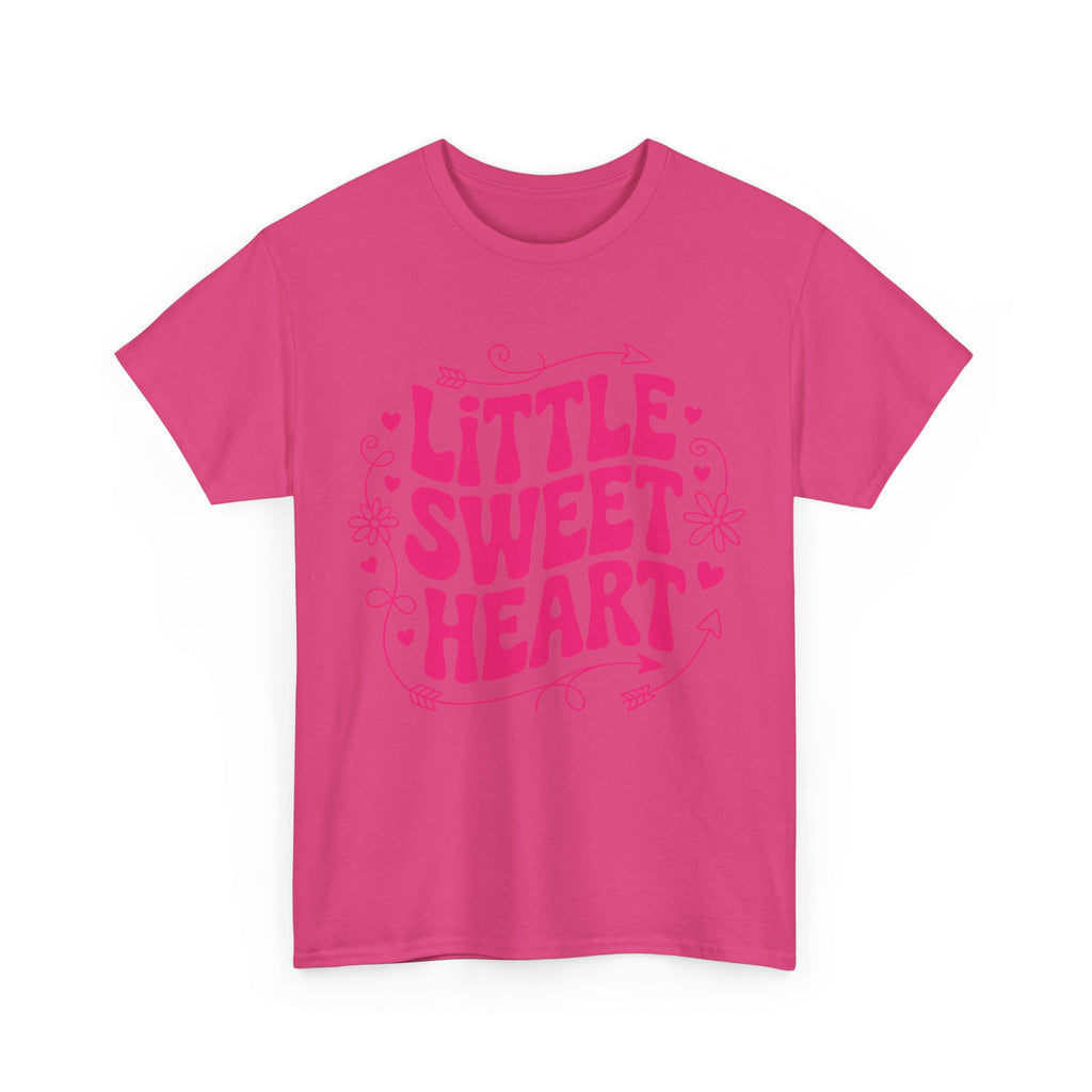Little Sweetheart Retro Tee — Cute Red Hearts & Flowers Graphic Unisex Cotton Tee