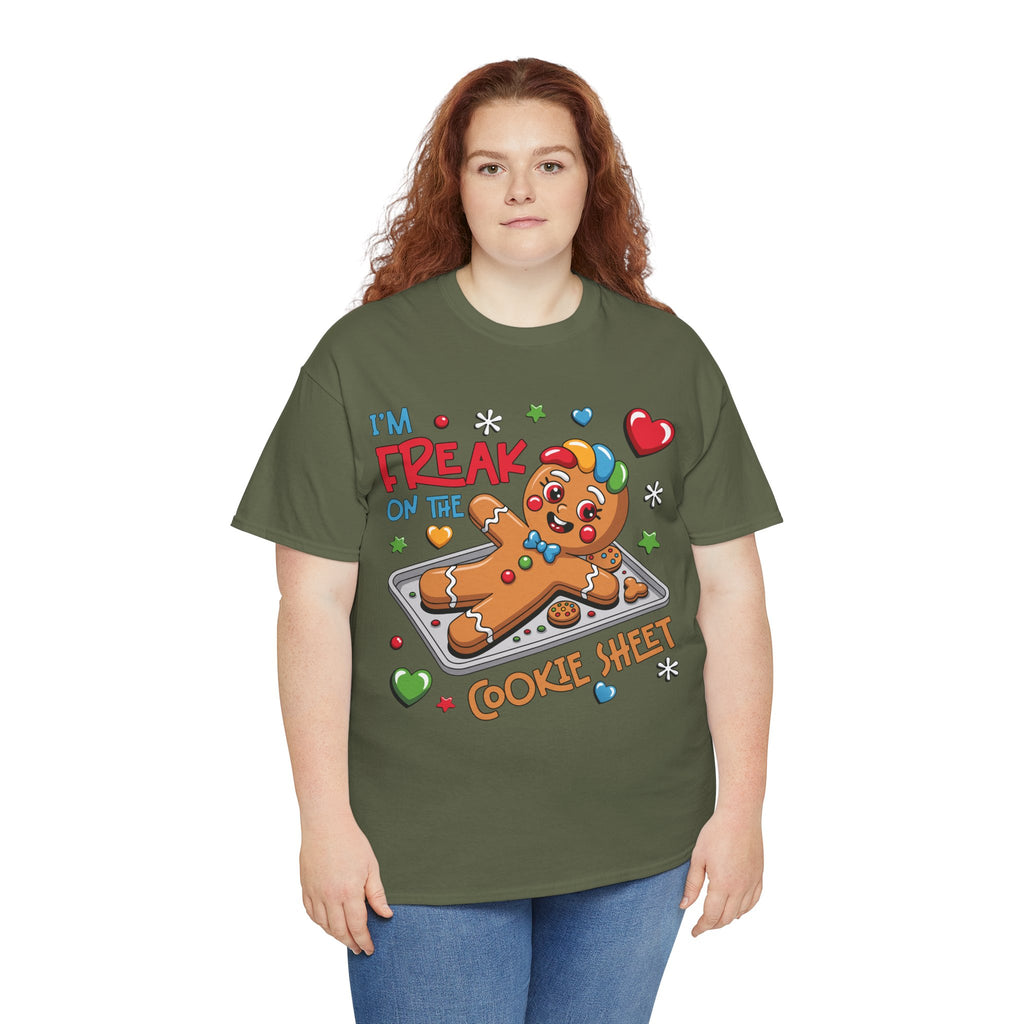 Gingerbread ‘I’m Freak on the Cookie Sheet’ Unisex Cotton Tee
