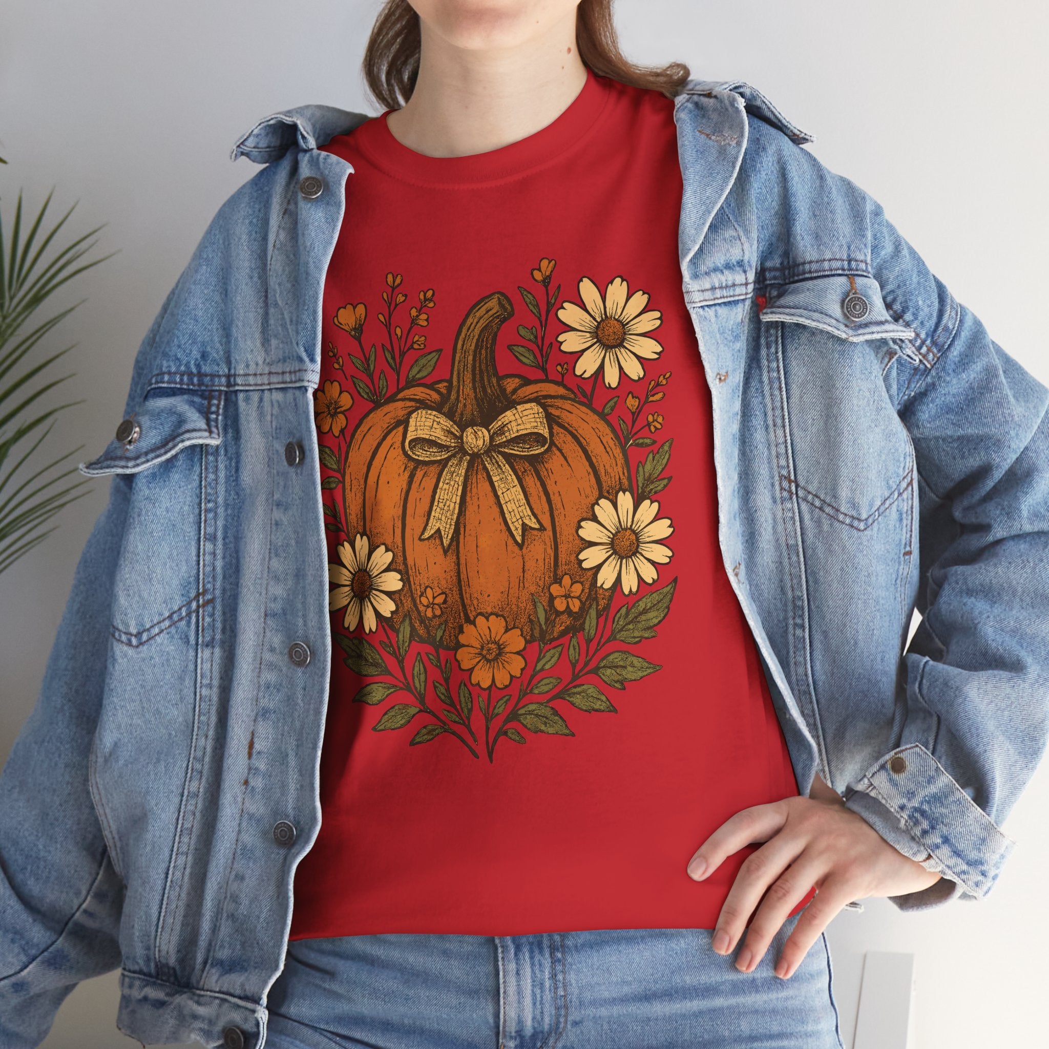 Pumpkin Daisy Unisex Cotton Tee