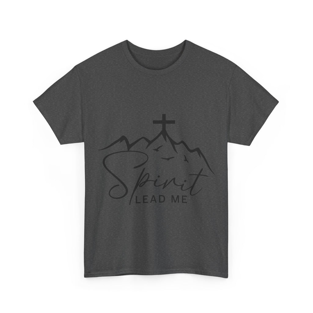 Spirit Lead Me Christian T‑Shirt — Minimalist Cross Unisex Cotton Tee