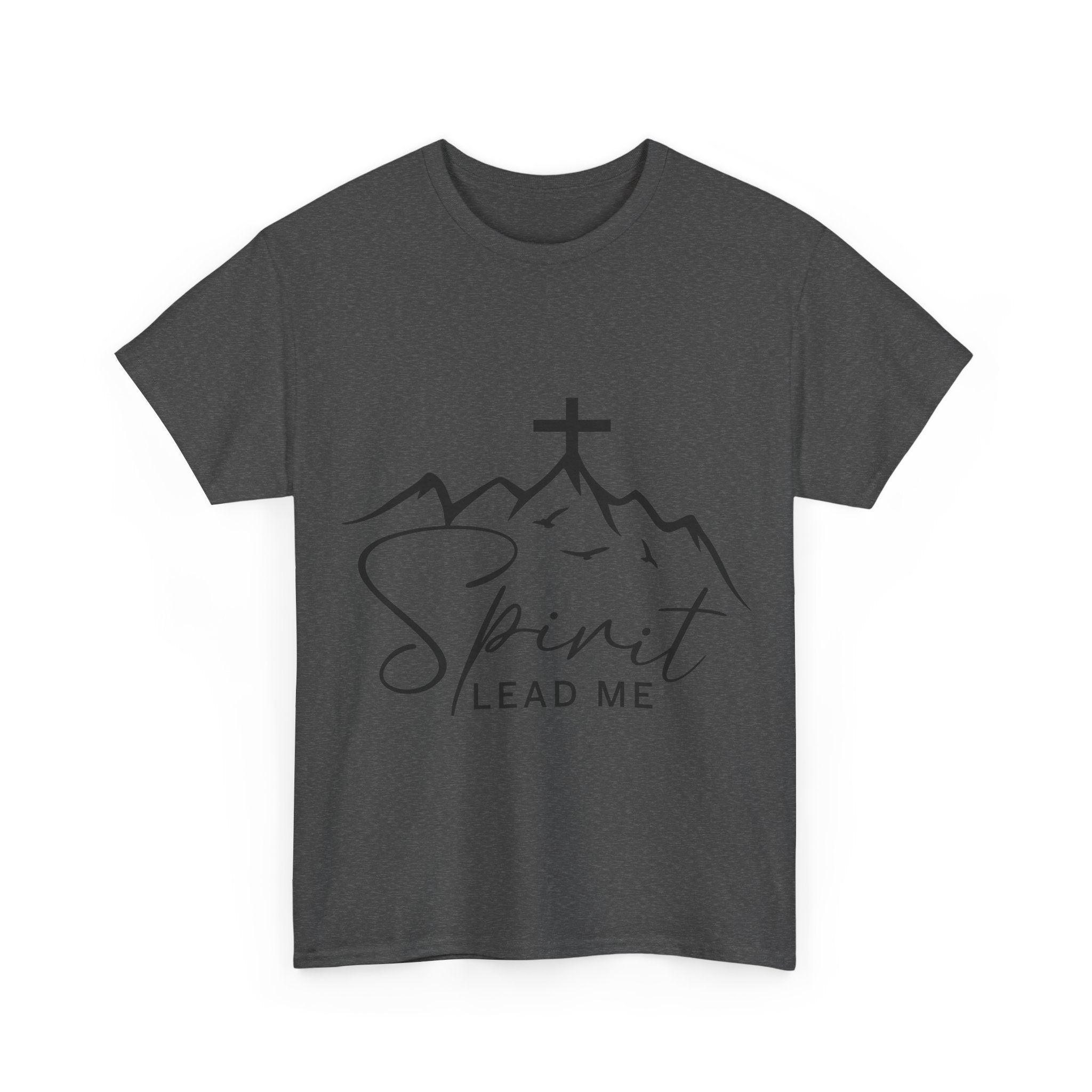 Spirit Lead Me Christian T‑Shirt — Minimalist Cross Unisex Cotton Tee