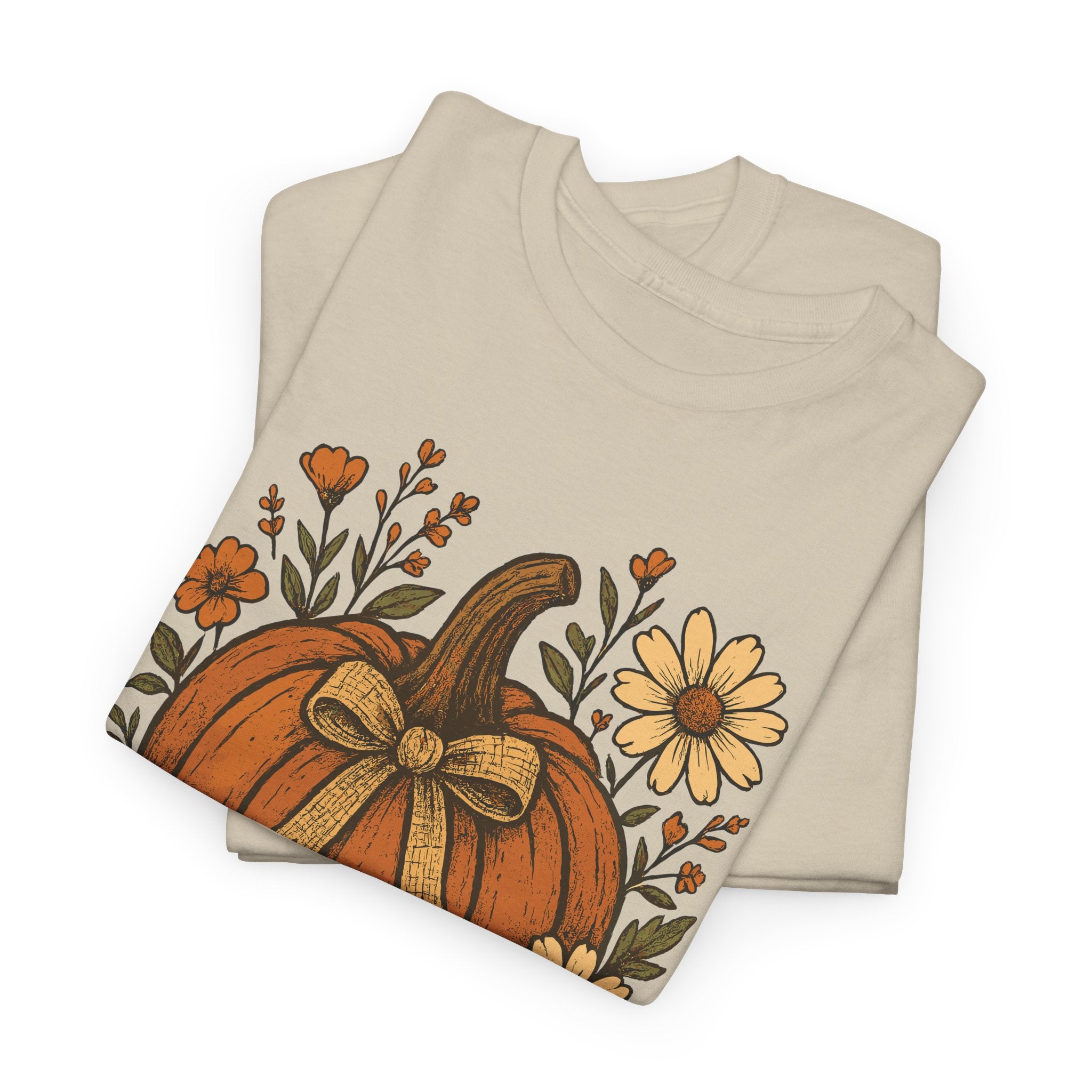 Pumpkin Daisy Unisex Cotton Tee