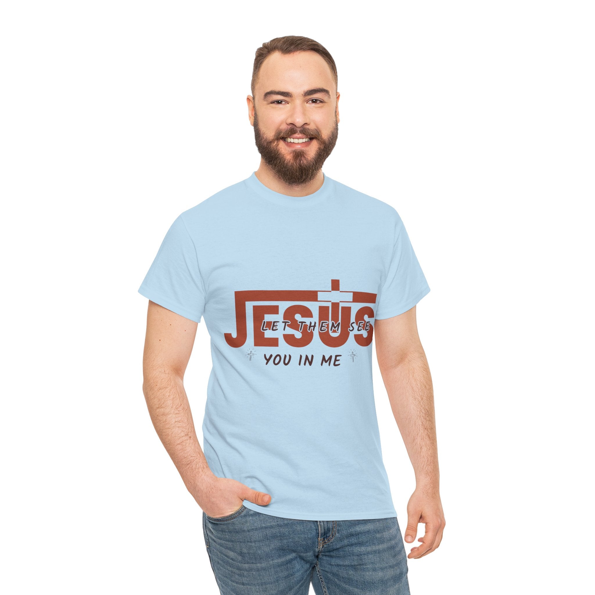 Jesus, Let Them See You in Me T-Shirt — Minimalist Christian Cross Unisex Cotton Tee