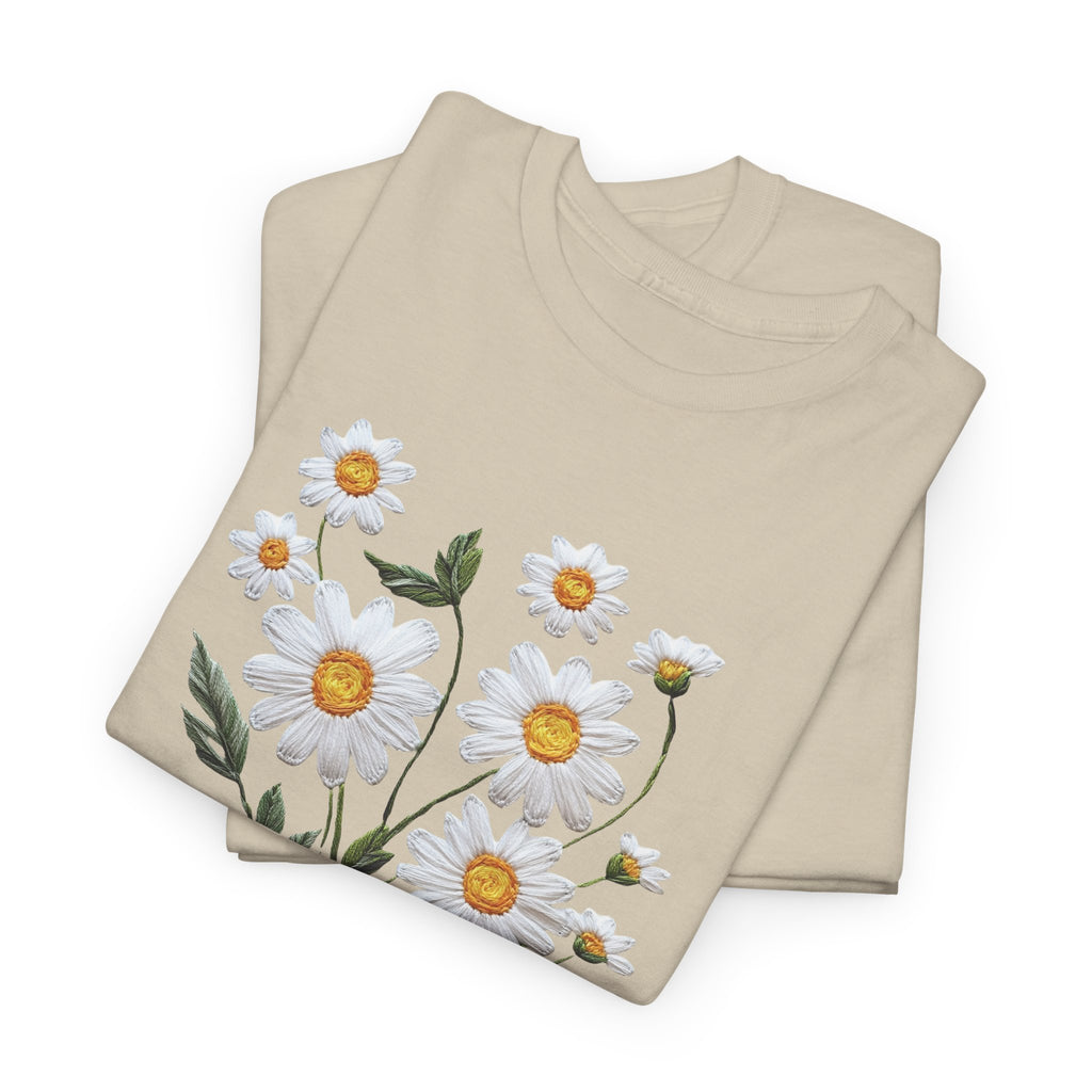 God Is Good All The Time Embroidered Daisy Unisex Cotton Tee