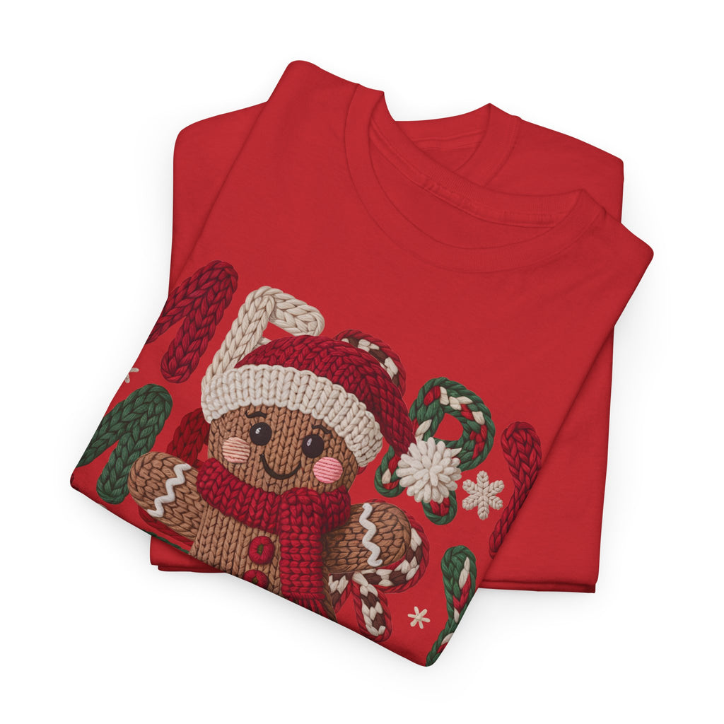Merry Merry Merry Christmas Gingerbread Unisex Cotton Tee