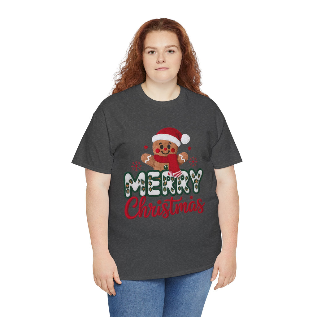 Gingerbread Santa 'Merry Christmas' Unisex Cotton Tee T-Shirt