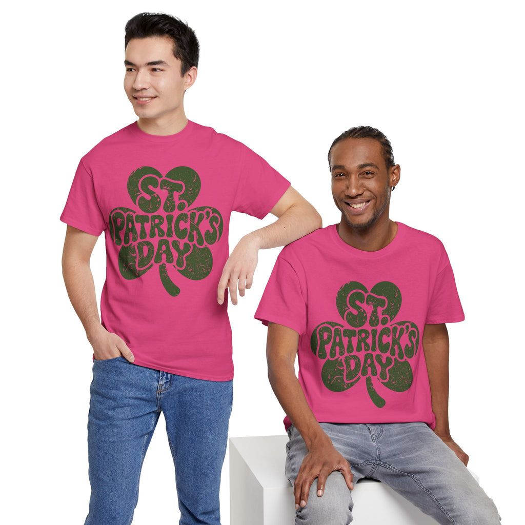 St. Patrick's Day Shamrock Tee — Retro Bubble Lettering Unisex Cotton Tee