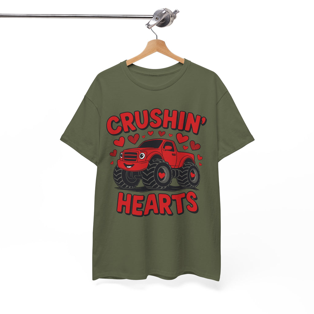 Crushin’ Hearts Valentine Monster Truck Unisex Cotton Tee