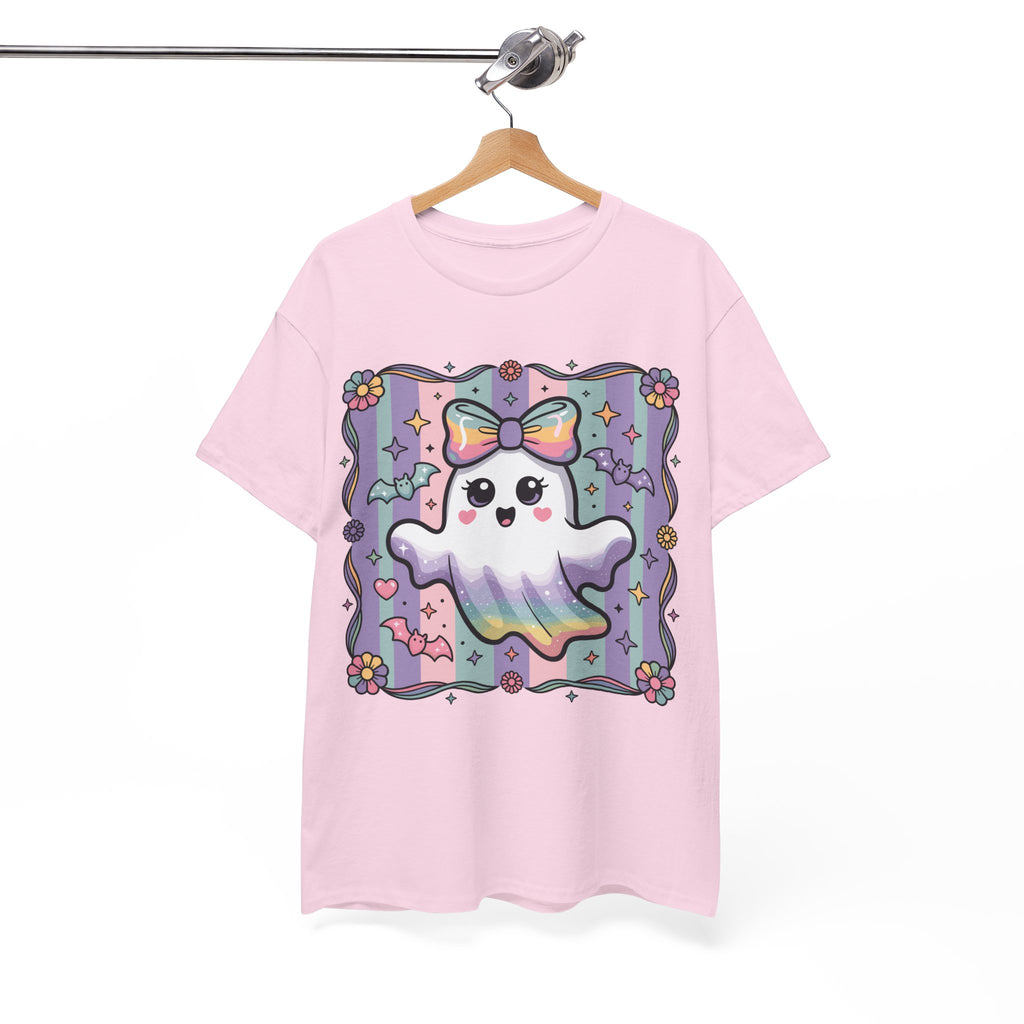 Pastel Ghost Rainbow Bow Unisex Cotton Tee