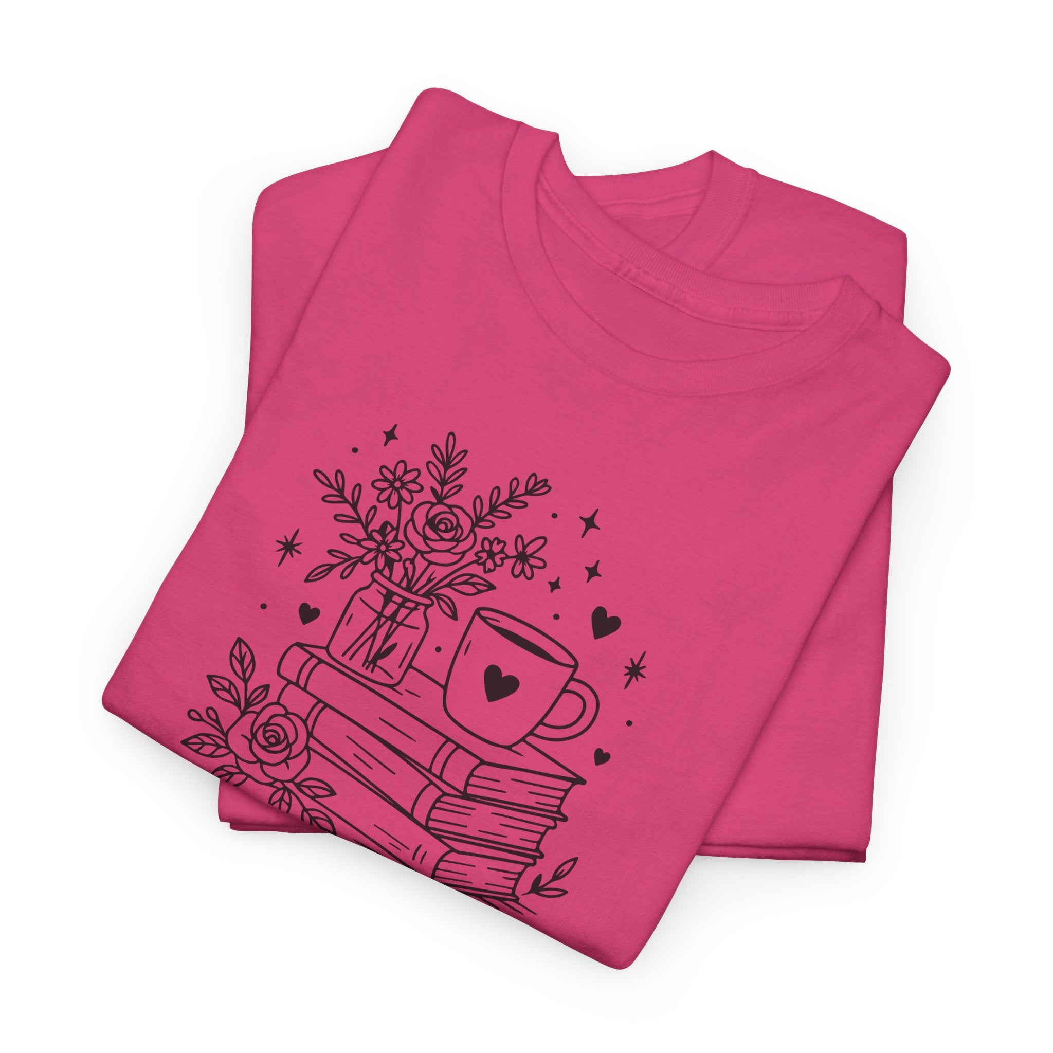 Booktrovert Graphic Tee — "Booktrovert" Definition, Books & Coffee Design Unisex Cotton Tee