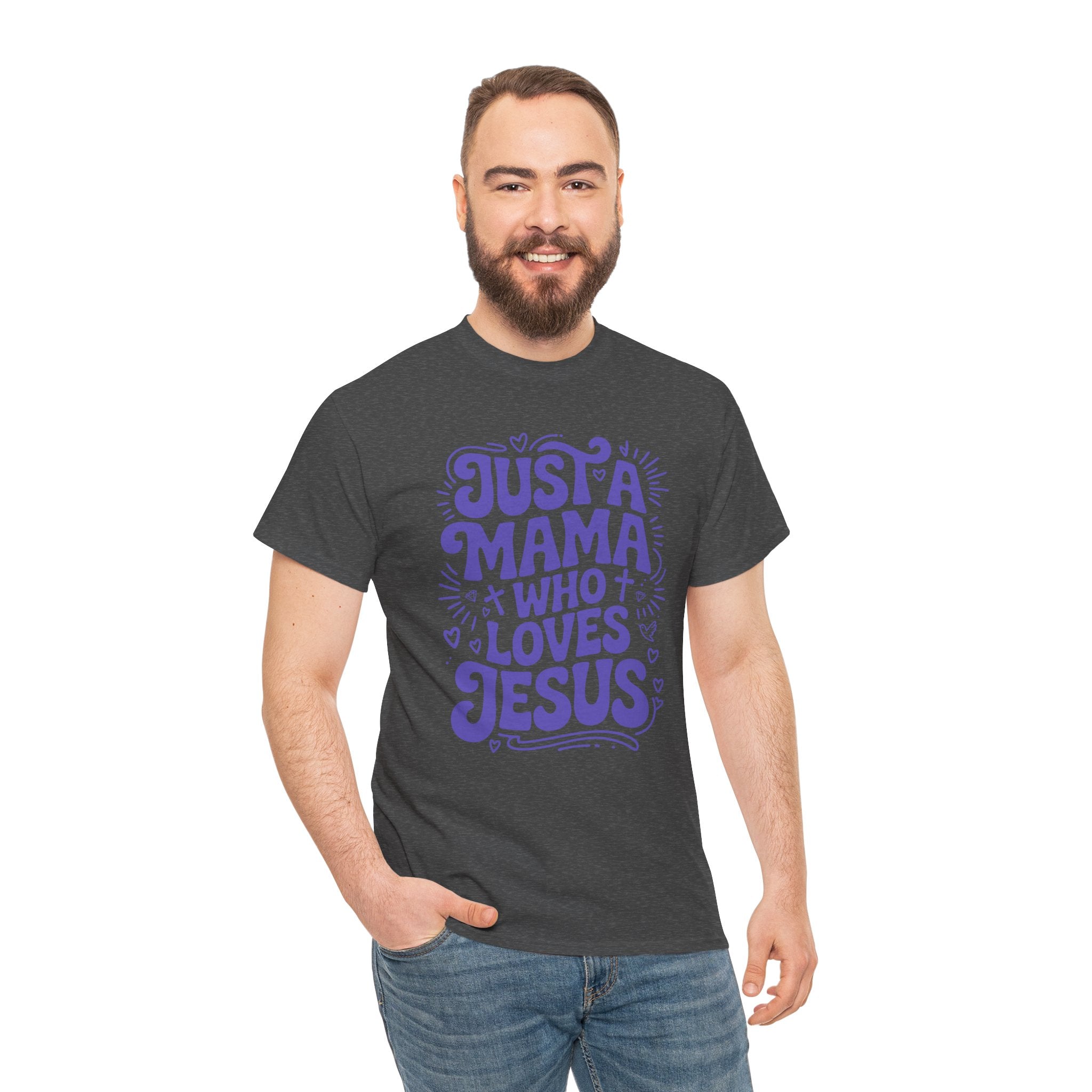 Mama Who Loves Jesus T-Shirt — Bright Green Bubbly Faith Unisex Cotton Tee