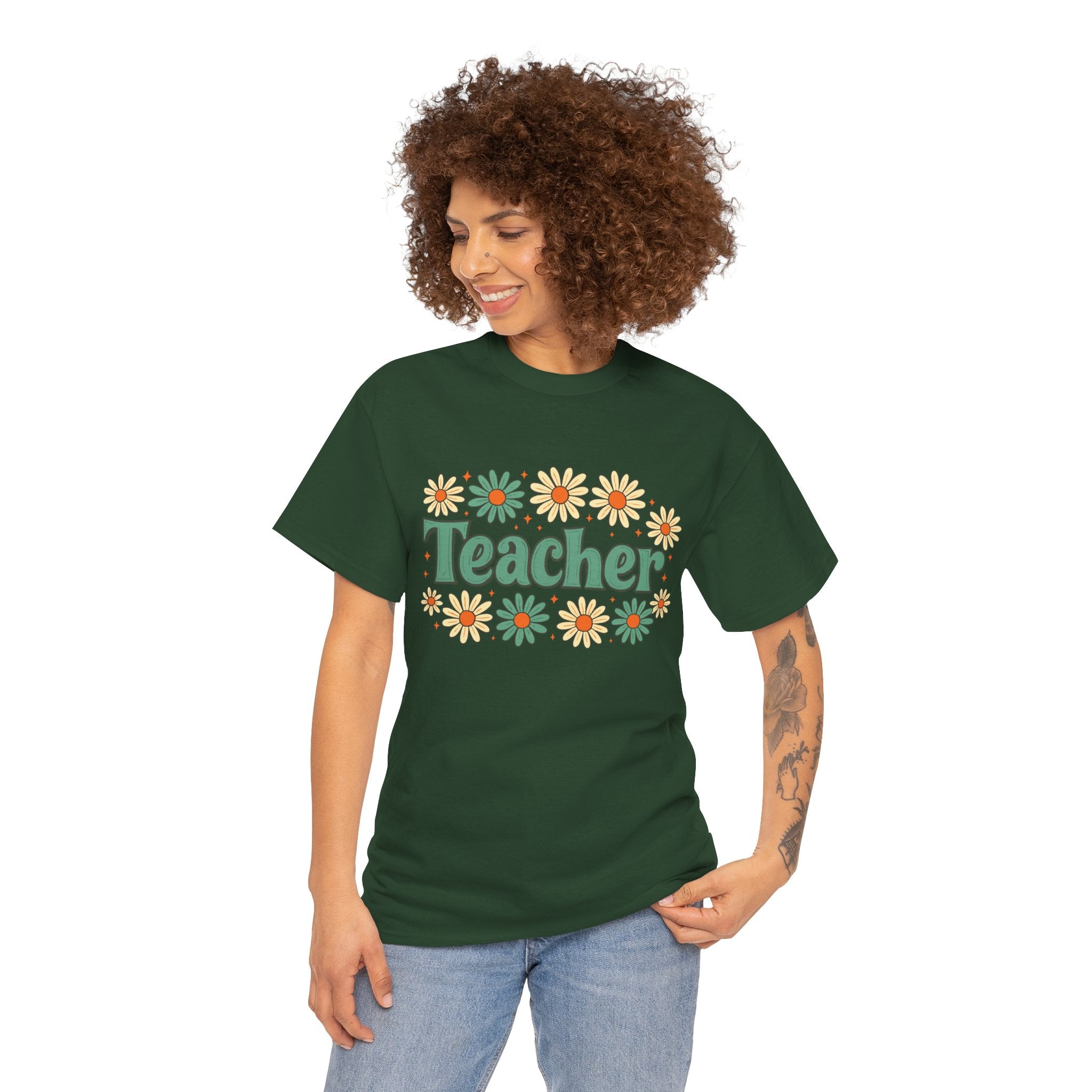 Floral Teacher Tee - Perfect Gift for Educators
