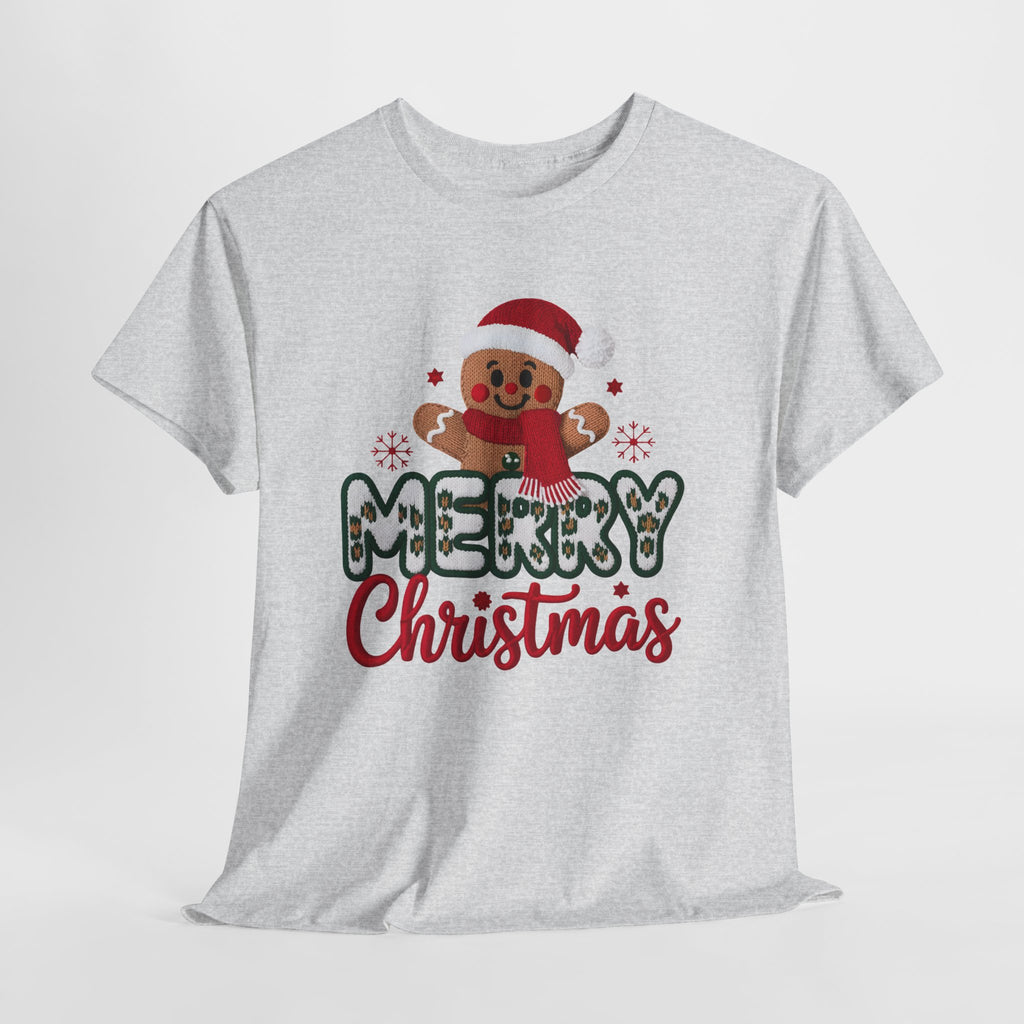 Gingerbread Santa 'Merry Christmas' Unisex Cotton Tee T-Shirt